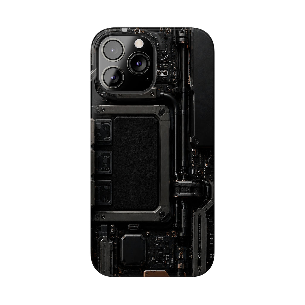 Slim Phone Case — Black Circuit Tech Design
