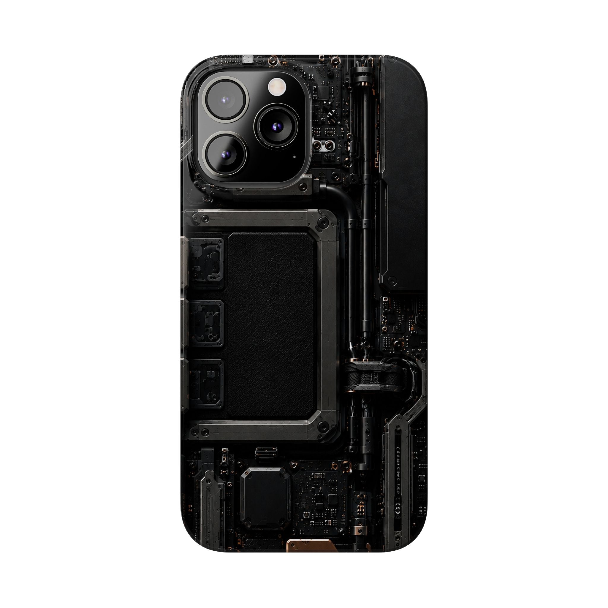 Slim Phone Case — Black Circuit Tech Design