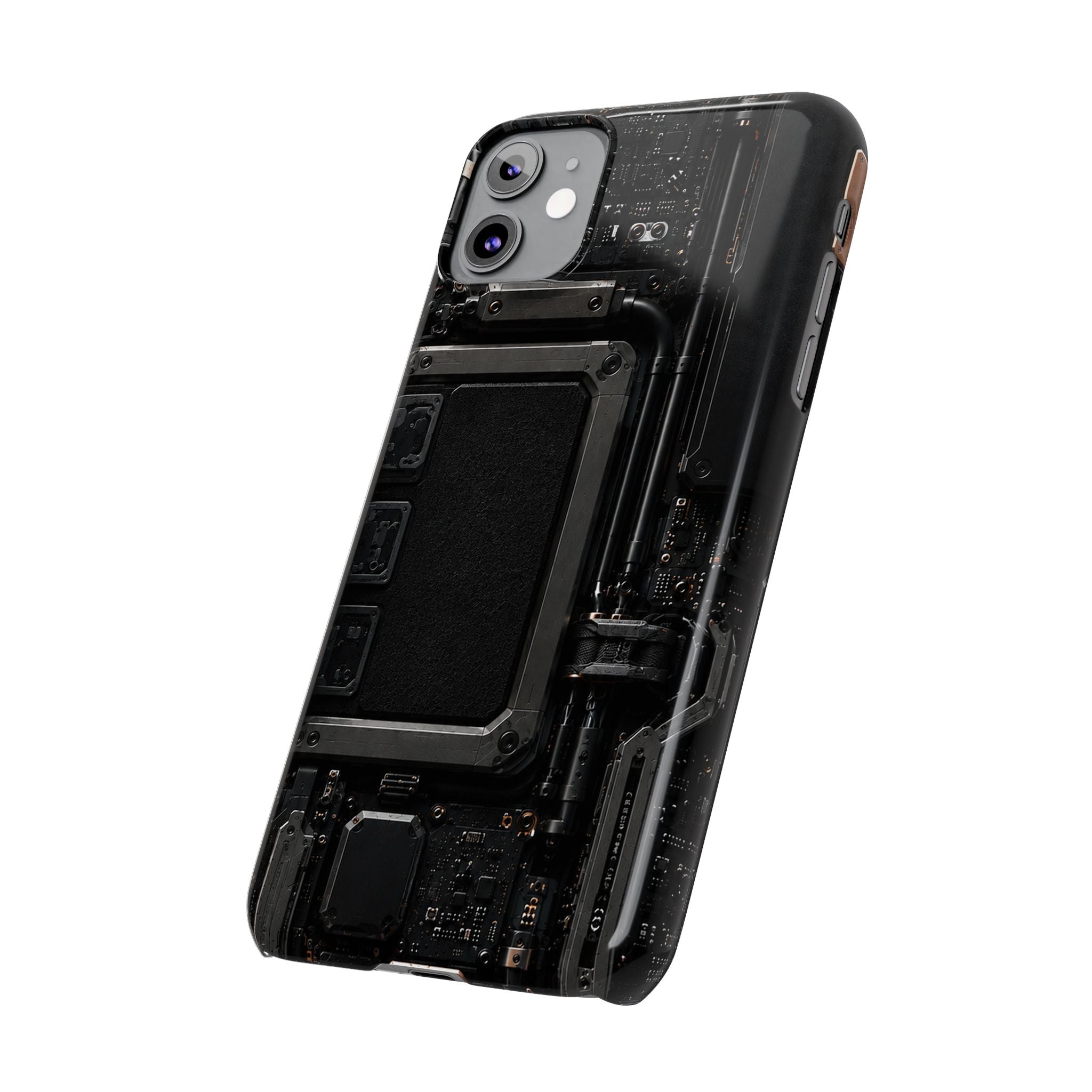 Slim Phone Case — Black Circuit Tech Design