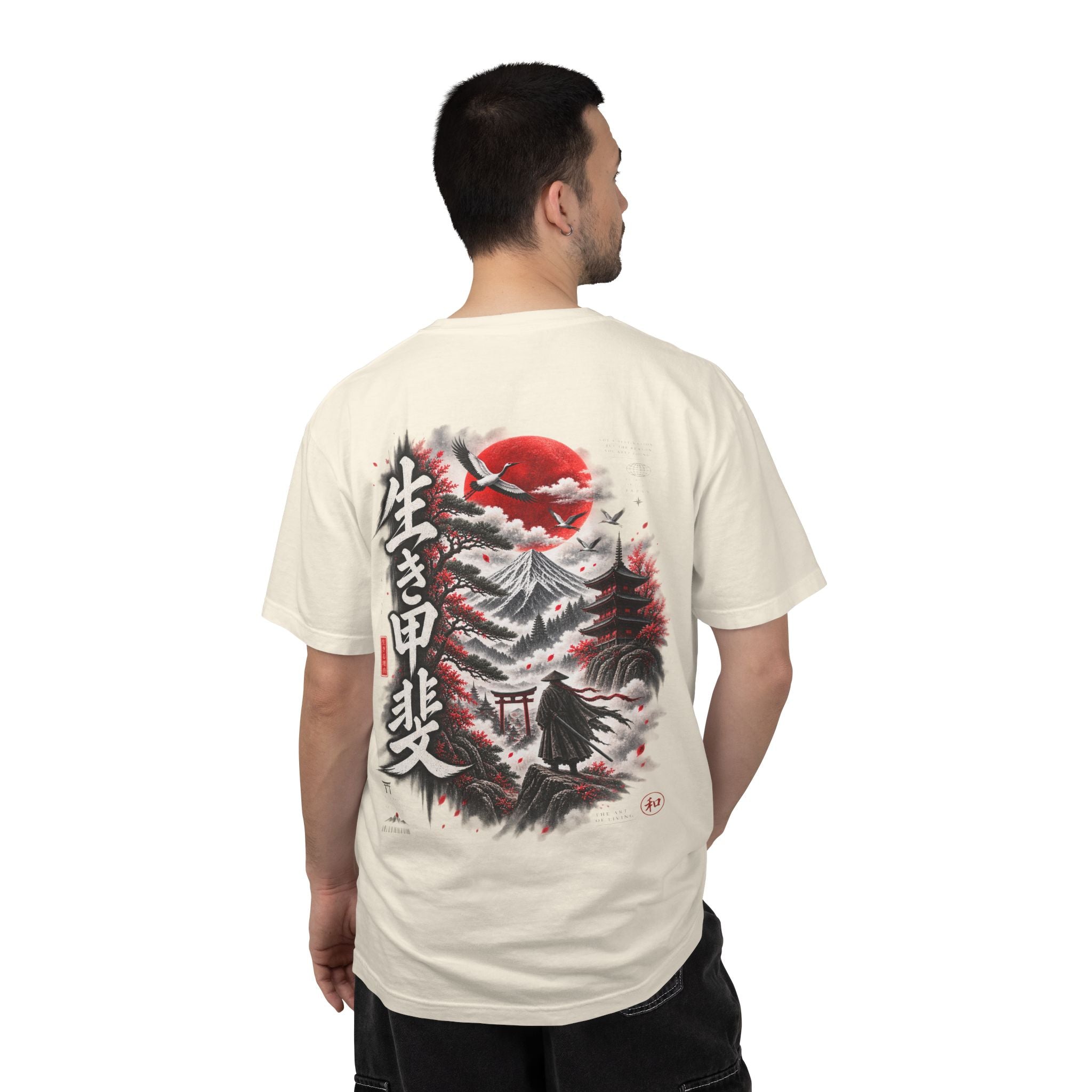 Japanese Ronin Graphic Tee - Lone Wanderer & Red Sun Vintage Streetwear