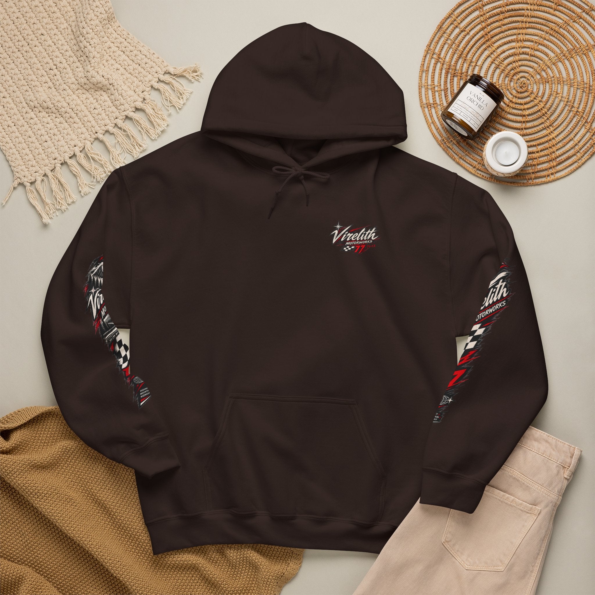 Virelith Motorsports Checkered Flag Hoodie | Racing Graphic Sweatshirt