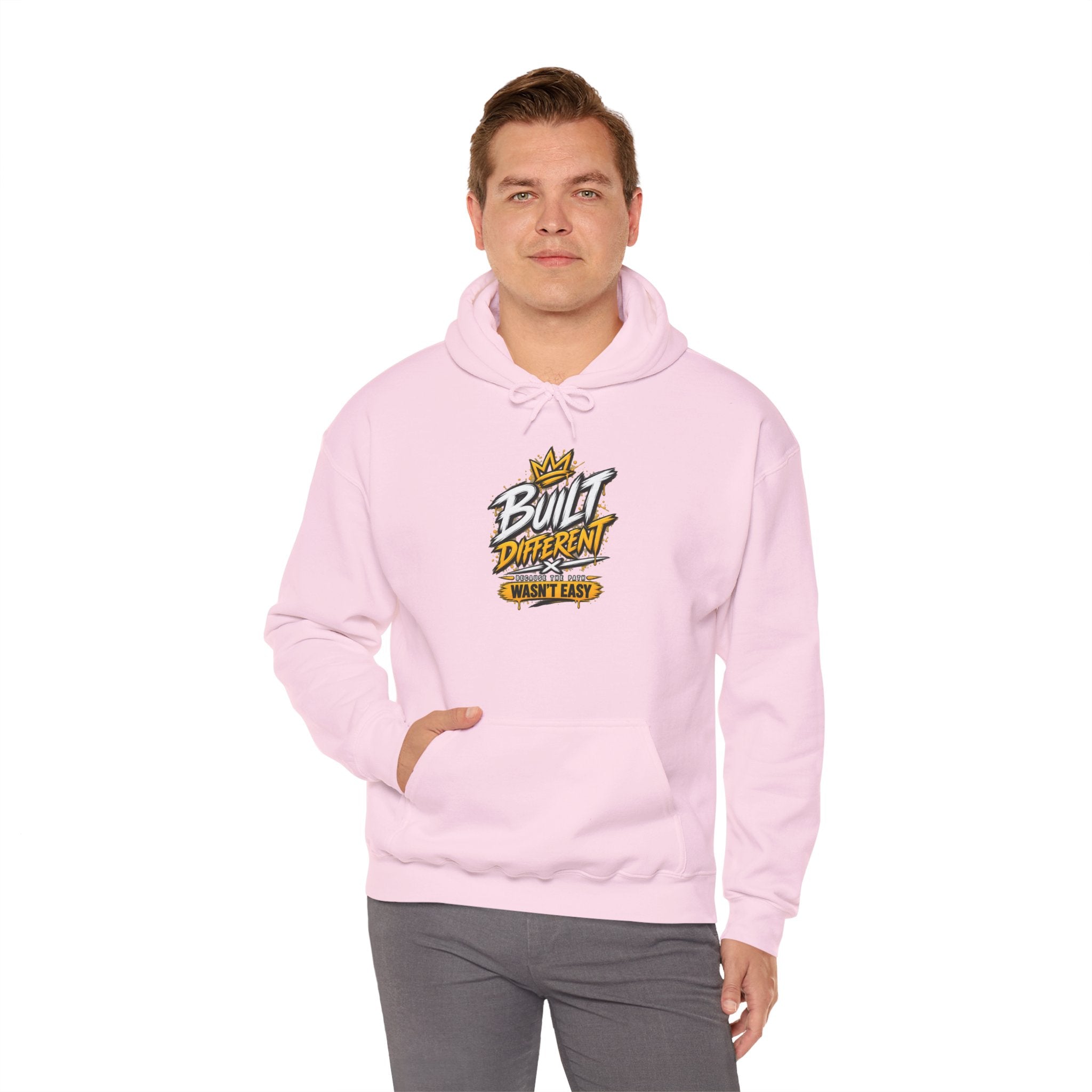 Built Different Hooded Sweatshirt — 'Built Different Wasn’t Easy' Graphic Hoodie