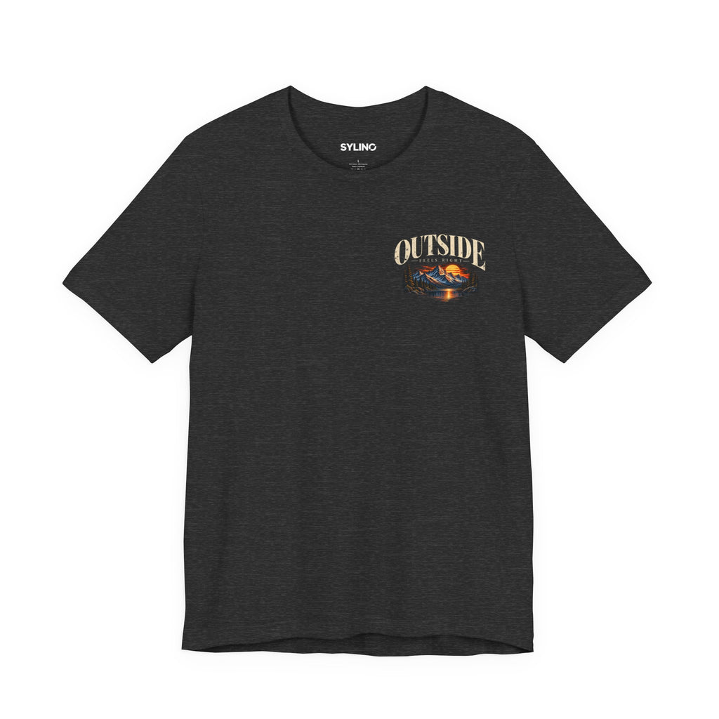 Outdoor Vibes Tee — Mountain Sunset Graphic T-Shirt