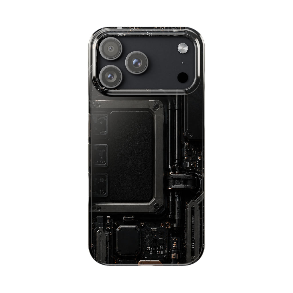 Slim Phone Case — Black Circuit Tech Design
