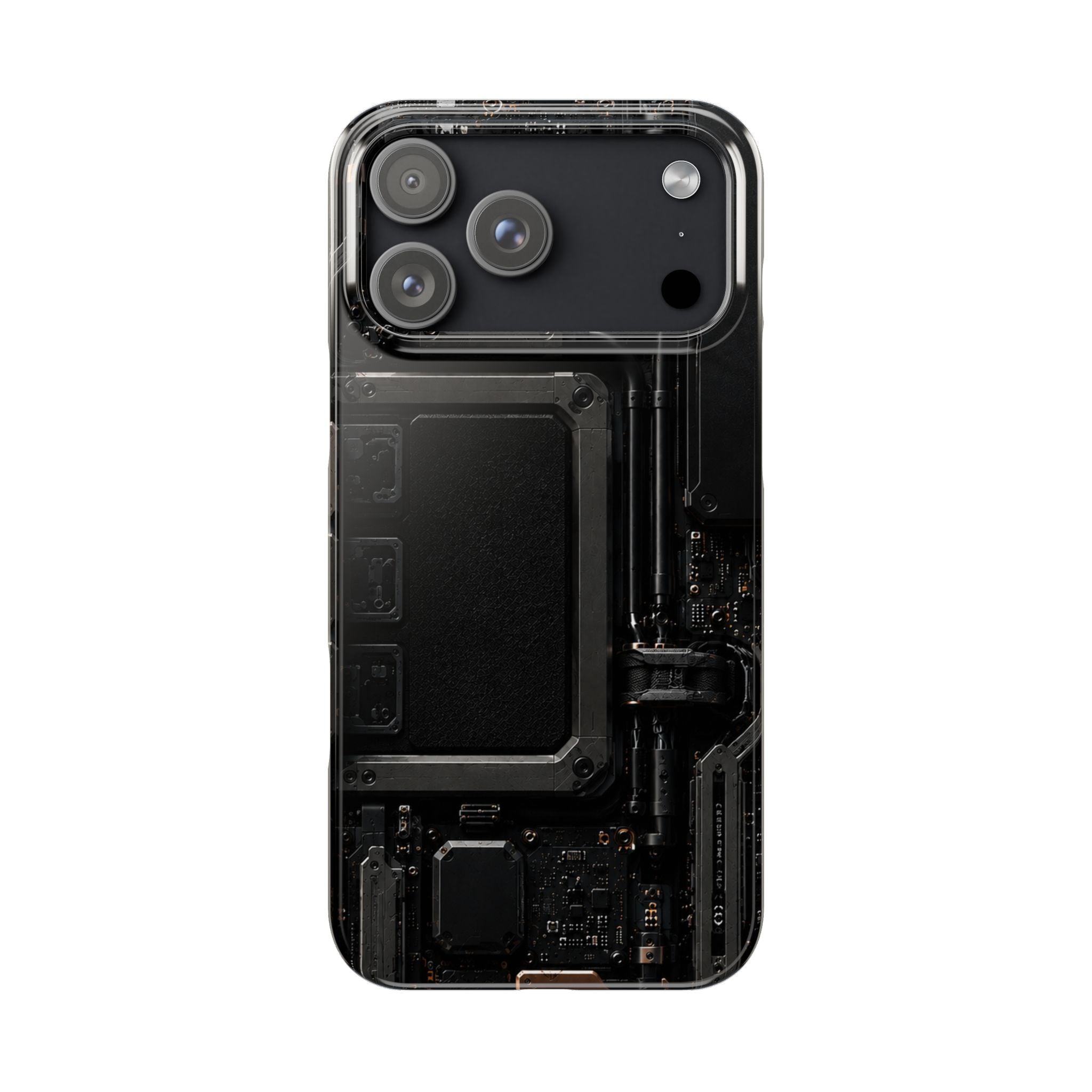 Slim Phone Case — Black Circuit Tech Design