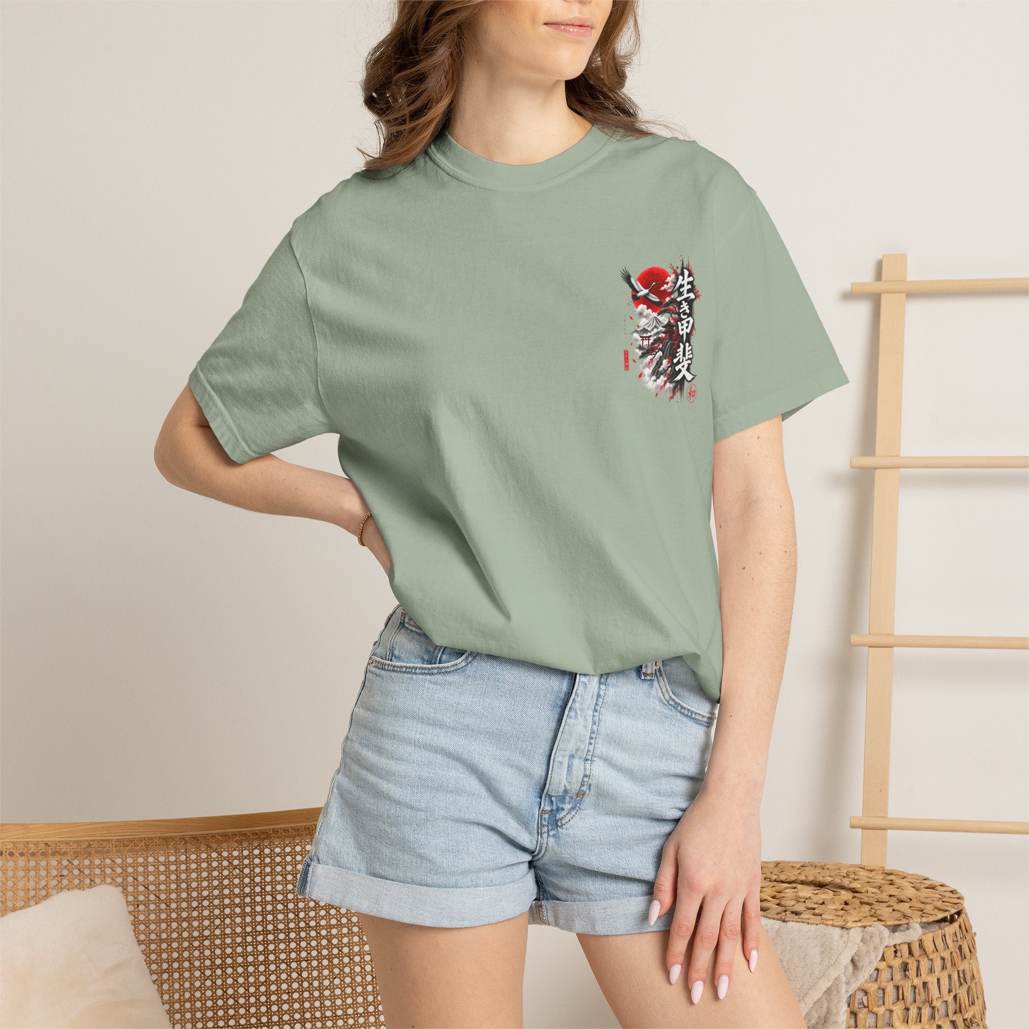 Japanese Ronin Graphic Tee - Lone Wanderer & Red Sun Vintage Streetwear