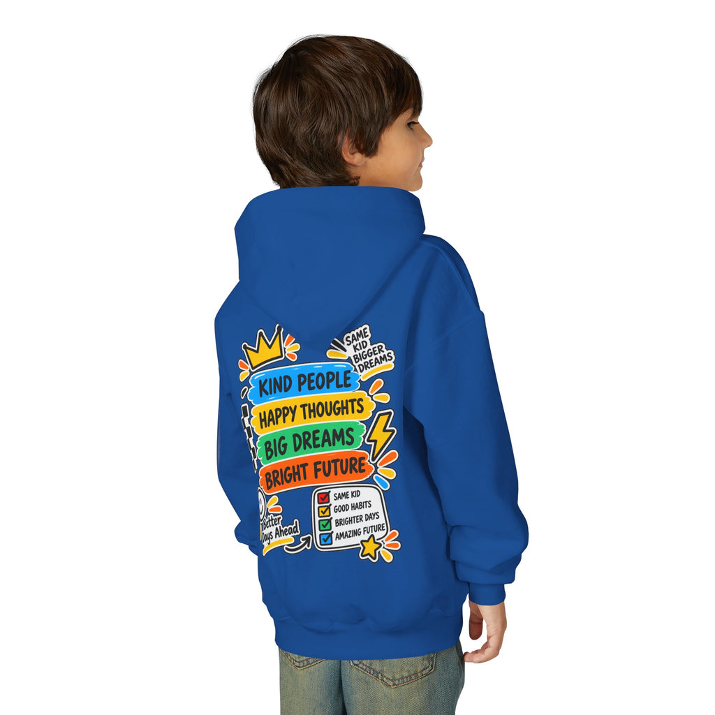 Youth Hoodie - "Good Vibes Always" Colorful Positive Graphic