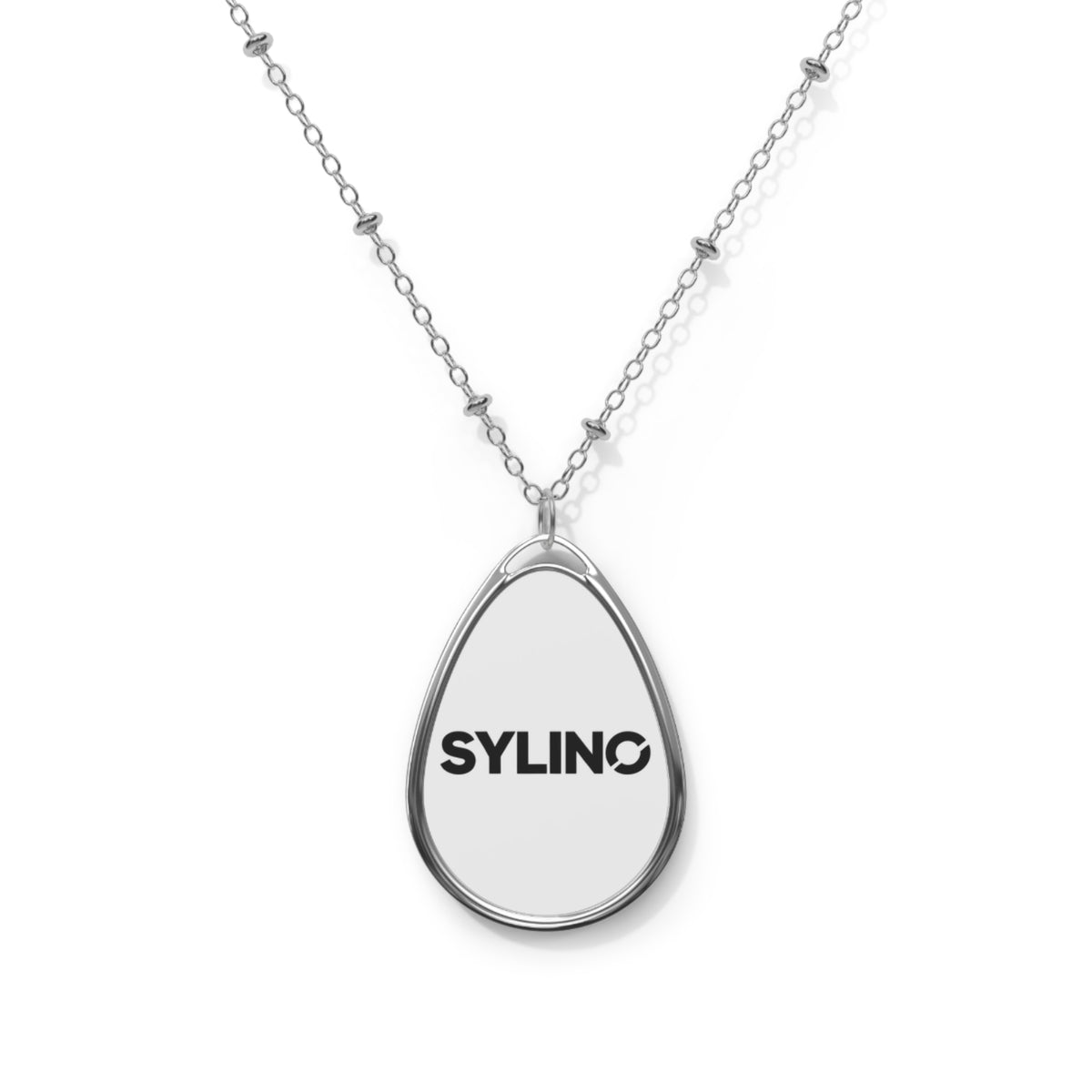 Personalized Oval Pendant Necklace — Custom Engraved Teardrop Locket