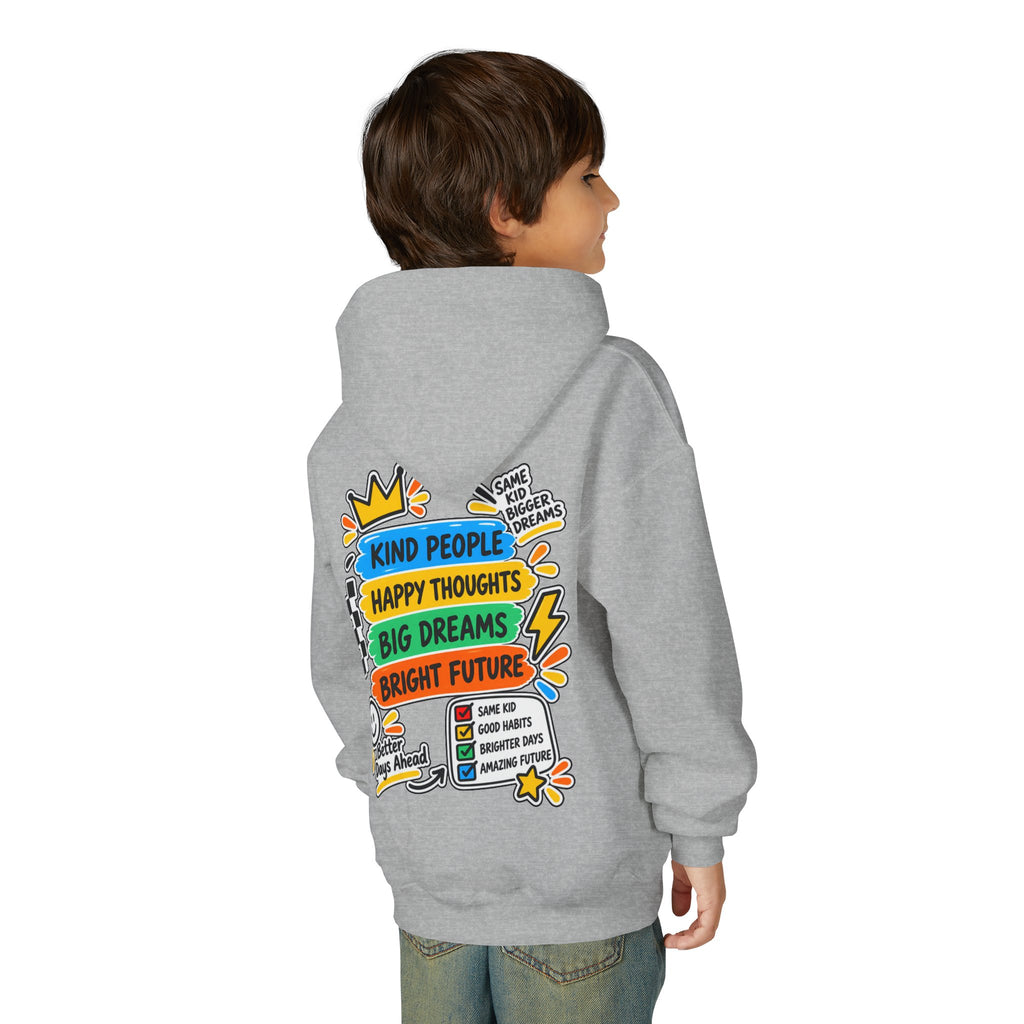 Youth Hoodie - "Good Vibes Always" Colorful Positive Graphic