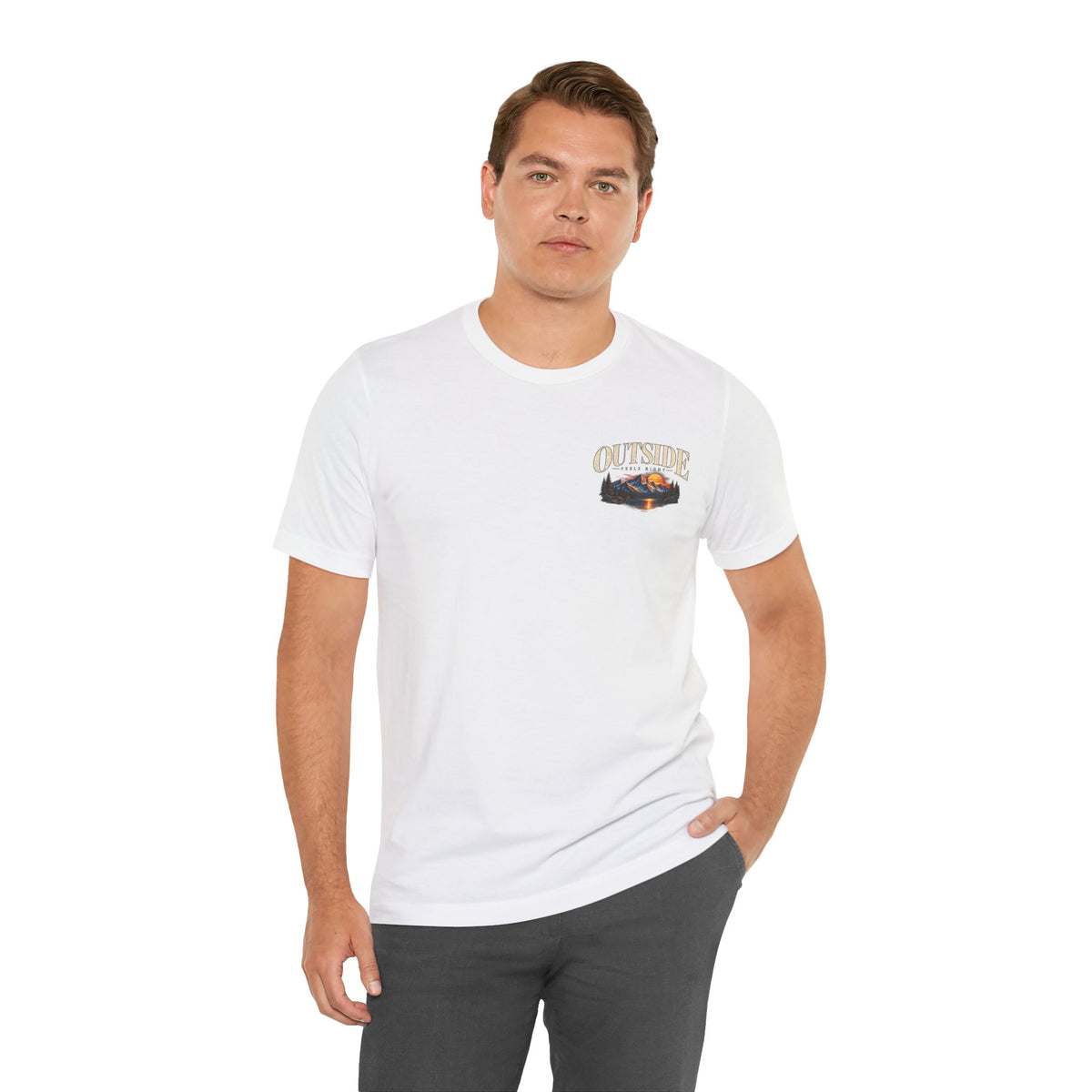 Outdoor Vibes Tee — Mountain Sunset Graphic T-Shirt