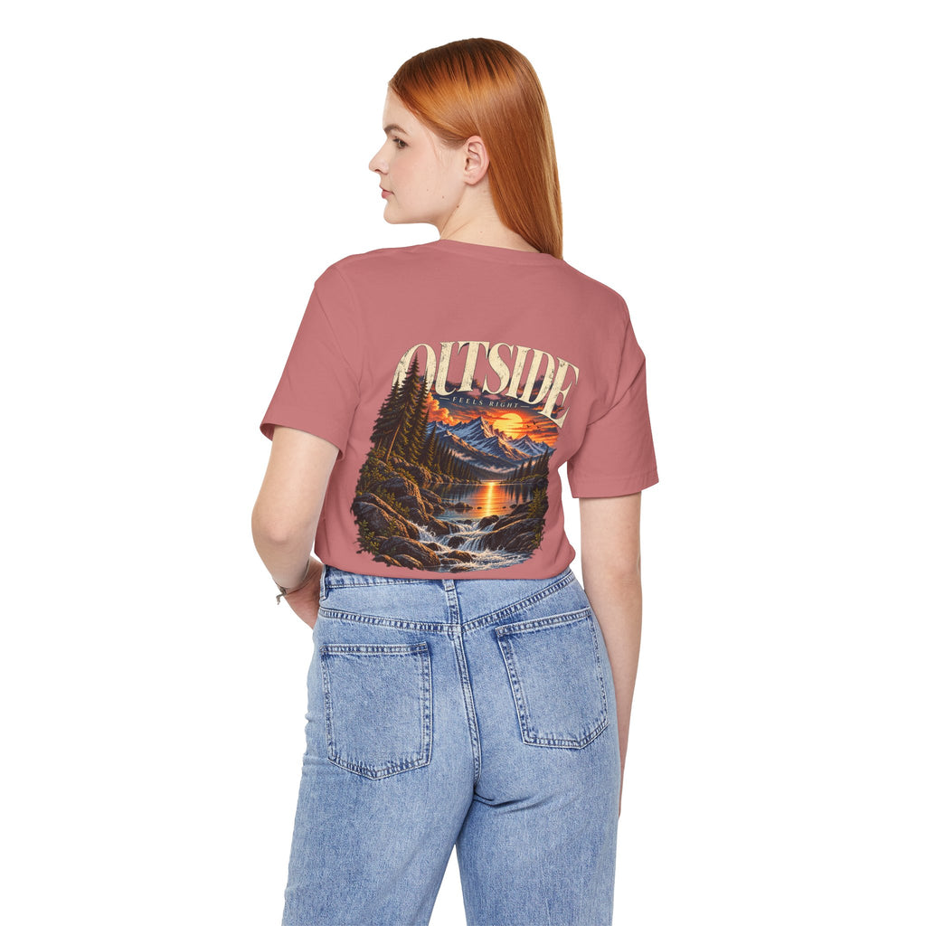 Outdoor Vibes Tee — Mountain Sunset Graphic T-Shirt
