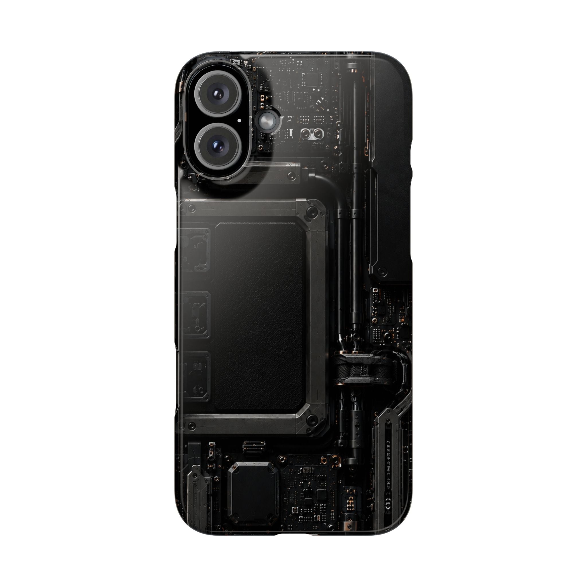 Slim Phone Case — Black Circuit Tech Design
