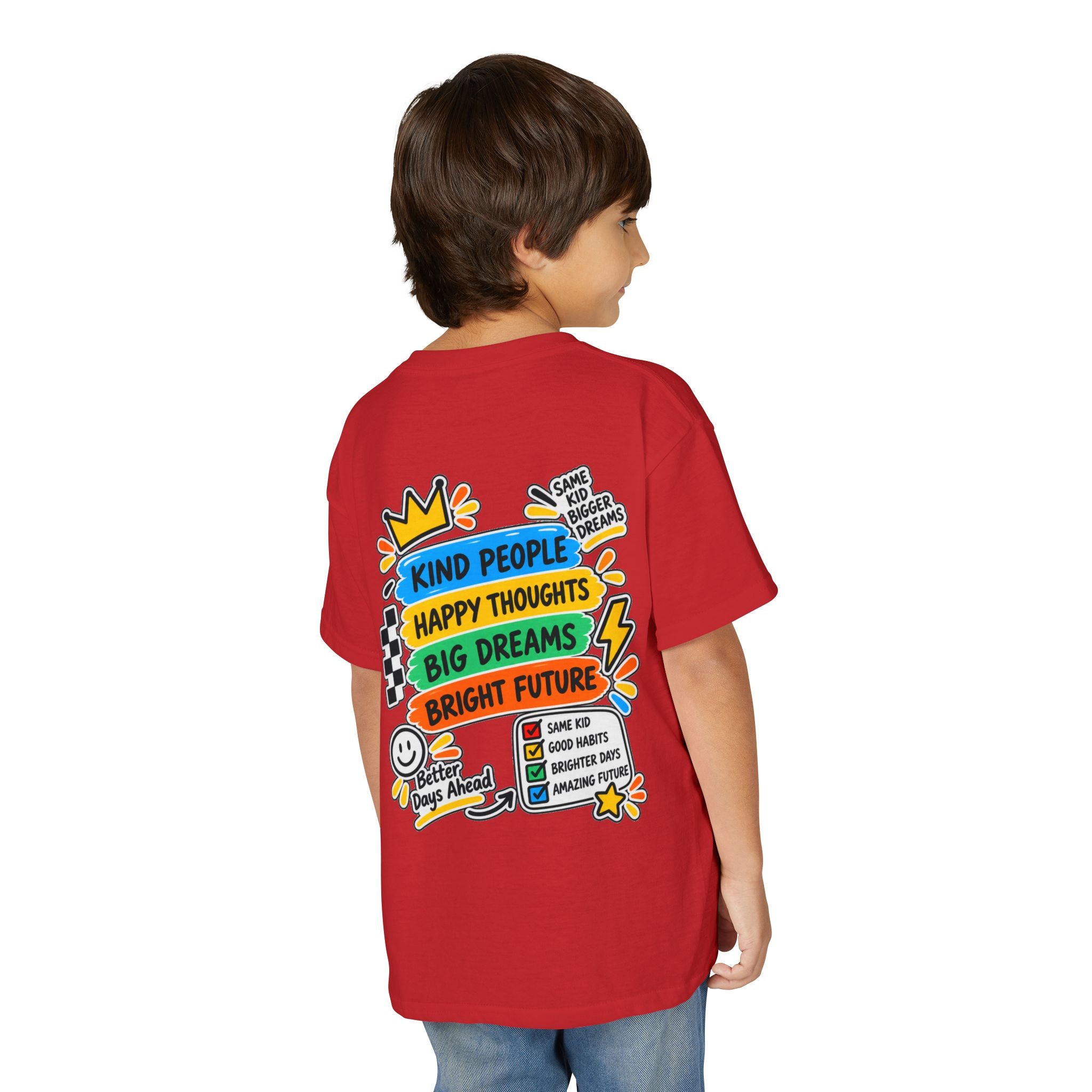 Youth T-Shirt — "Good Vibes Always" Colorful Positive Message Tee