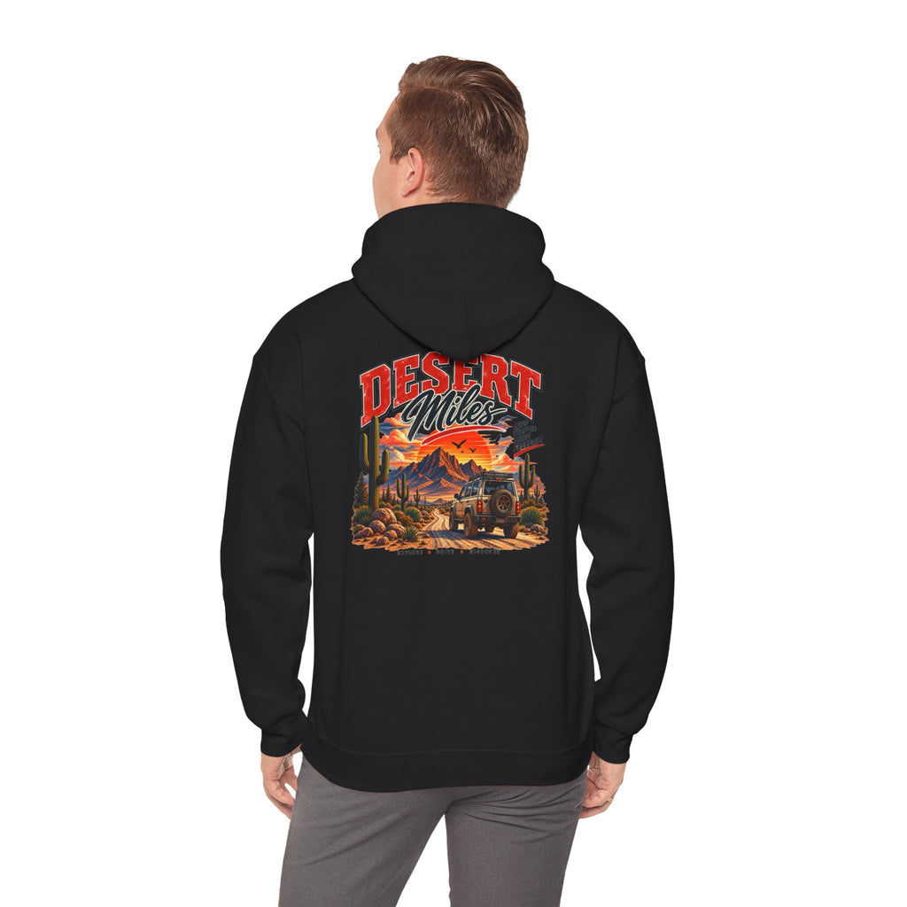 Desert Camp Graphic Hoodie – 'Desert' Sunset Cactus Pullover