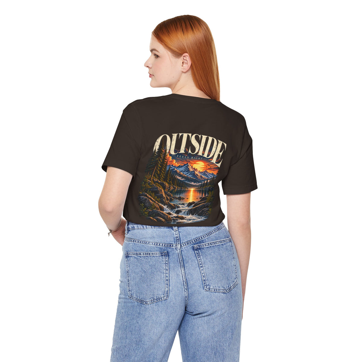 Outdoor Vibes Tee — Mountain Sunset Graphic T-Shirt