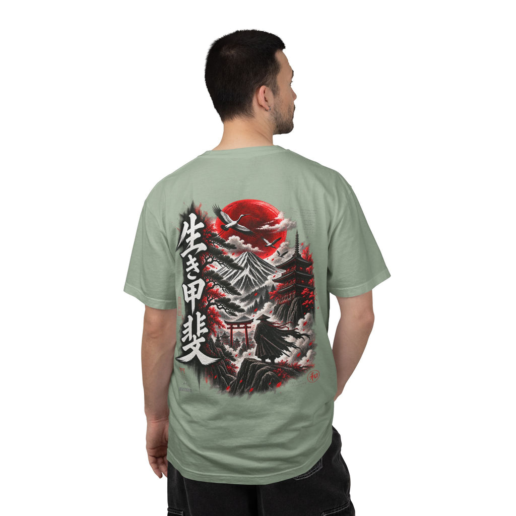 Japanese Ronin Graphic Tee - Lone Wanderer & Red Sun Vintage Streetwear