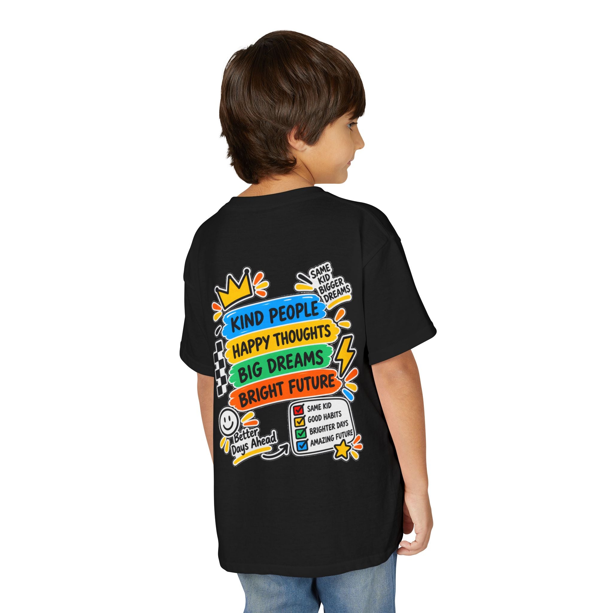 Youth T-Shirt — "Good Vibes Always" Colorful Positive Message Tee