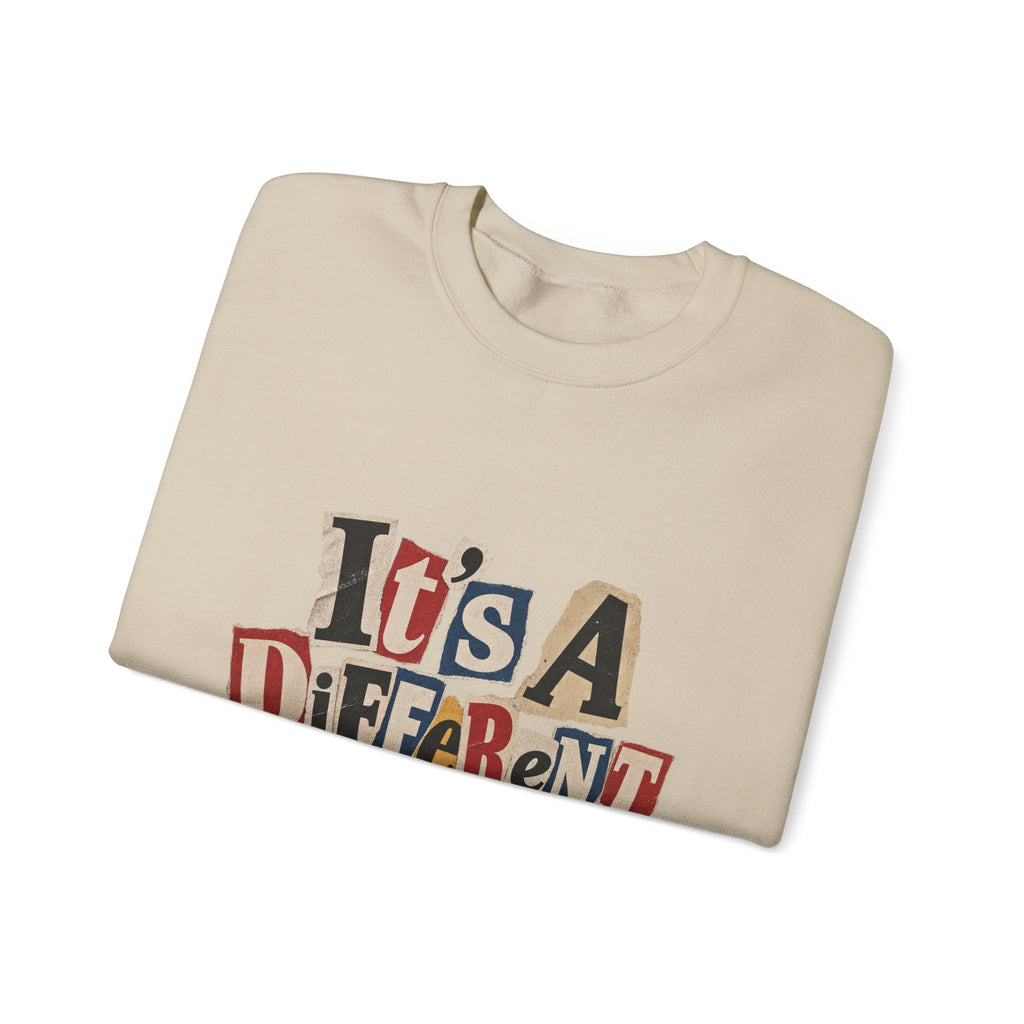 Crewneck Sweatshirt - "It's A Different Story" Retro Collage Graphic
