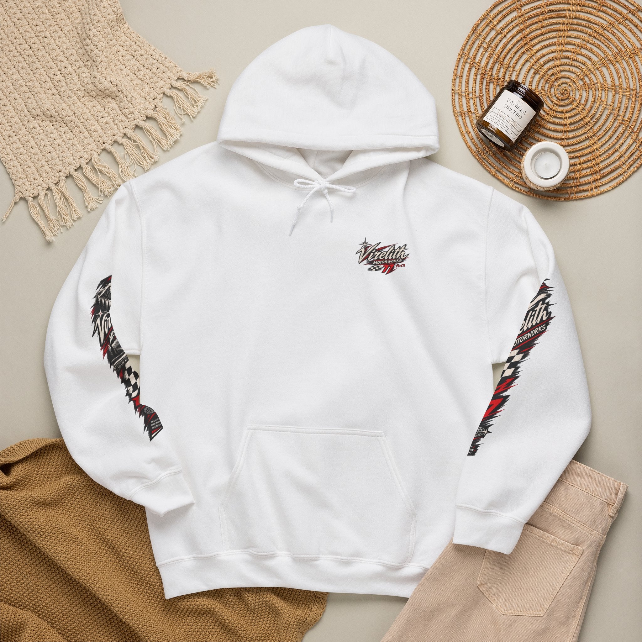 Virelith Motorsports Checkered Flag Hoodie | Racing Graphic Sweatshirt