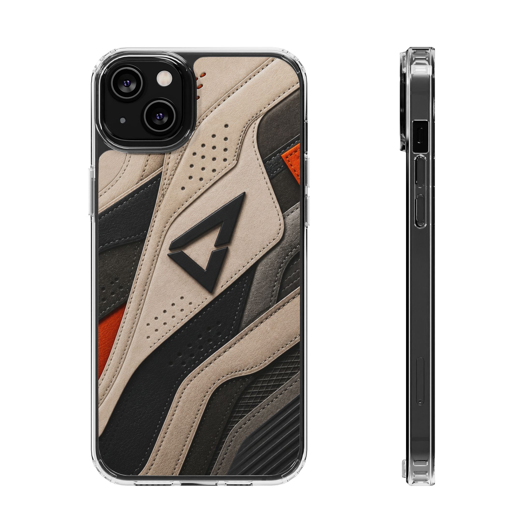 Clear Magnetic Impact Phone Case — Athletic Sneaker Texture Design