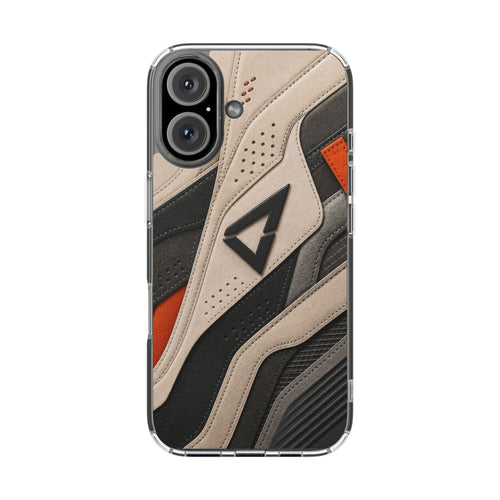 Clear Magnetic Impact Phone Case — Athletic Sneaker Texture Design