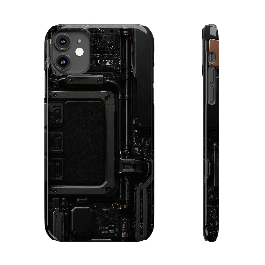 Slim Phone Case — Black Circuit Tech Design