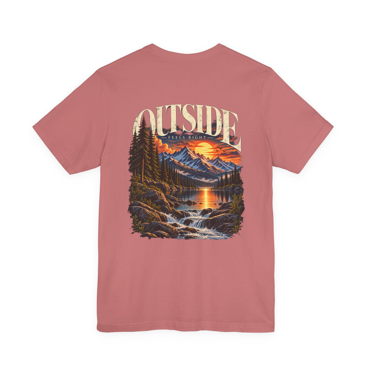 Outdoor Vibes Tee — Mountain Sunset Graphic T-Shirt