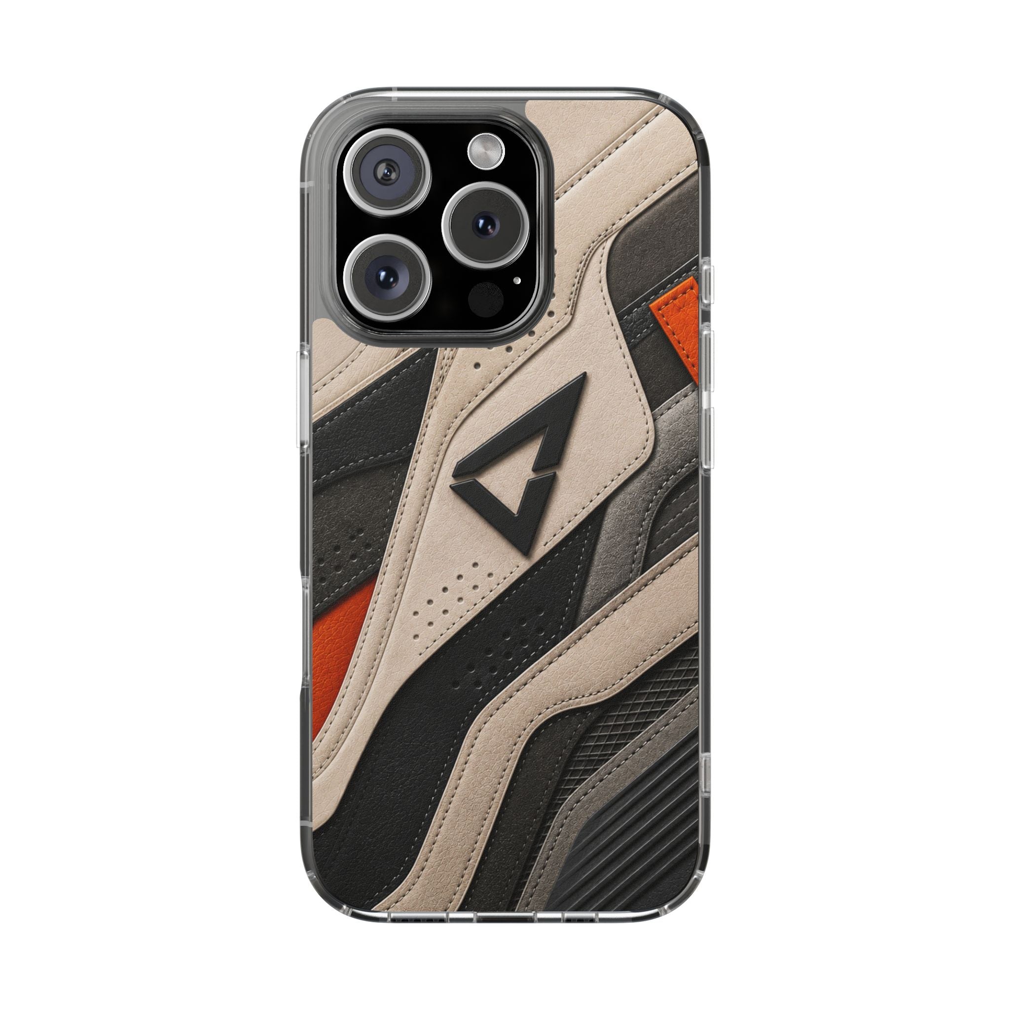 Clear Magnetic Impact Phone Case — Athletic Sneaker Texture Design