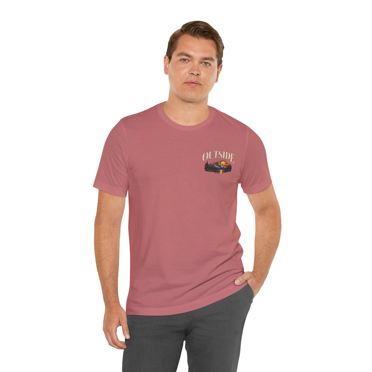 Outdoor Vibes Tee — Mountain Sunset Graphic T-Shirt
