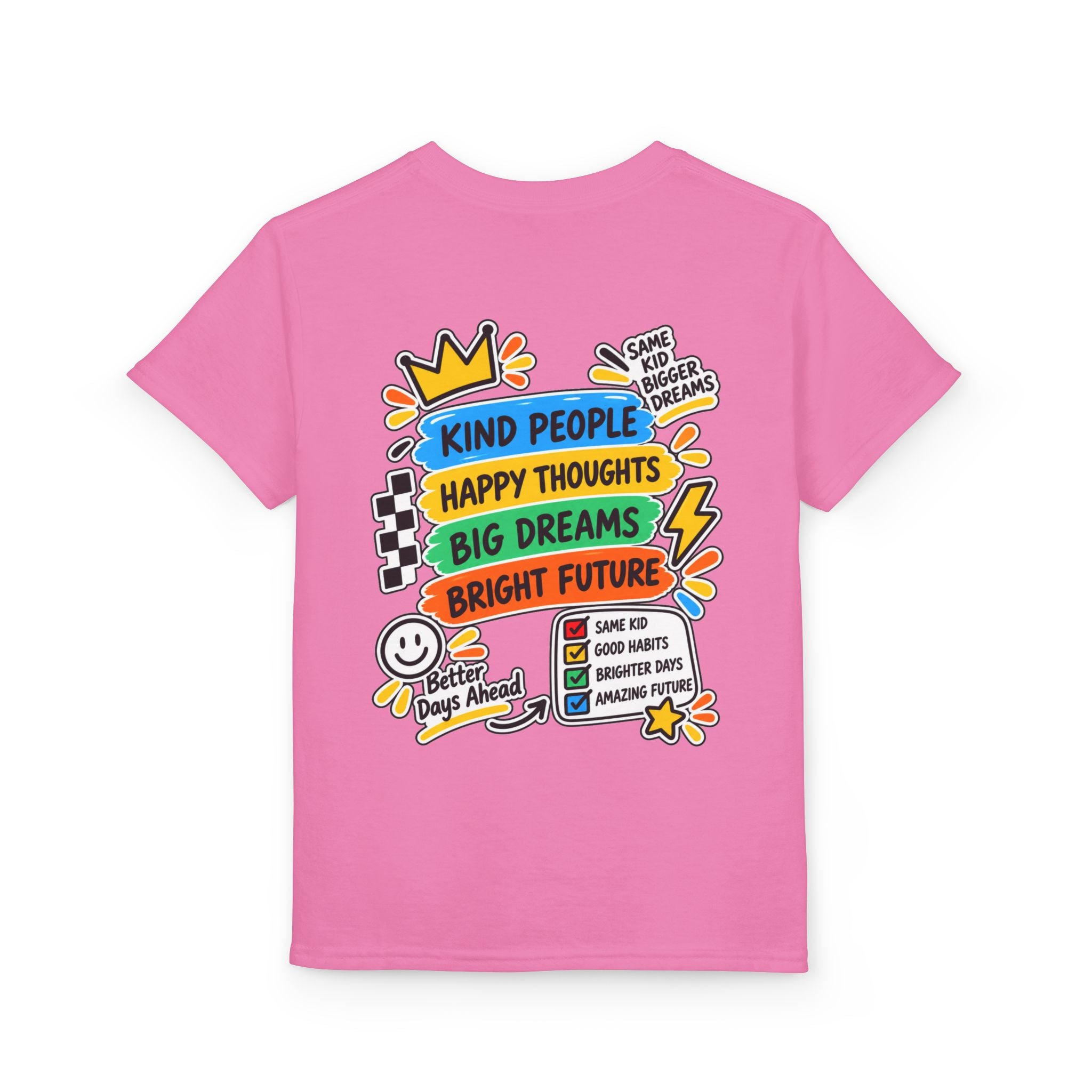 Youth T-Shirt — "Good Vibes Always" Colorful Positive Message Tee