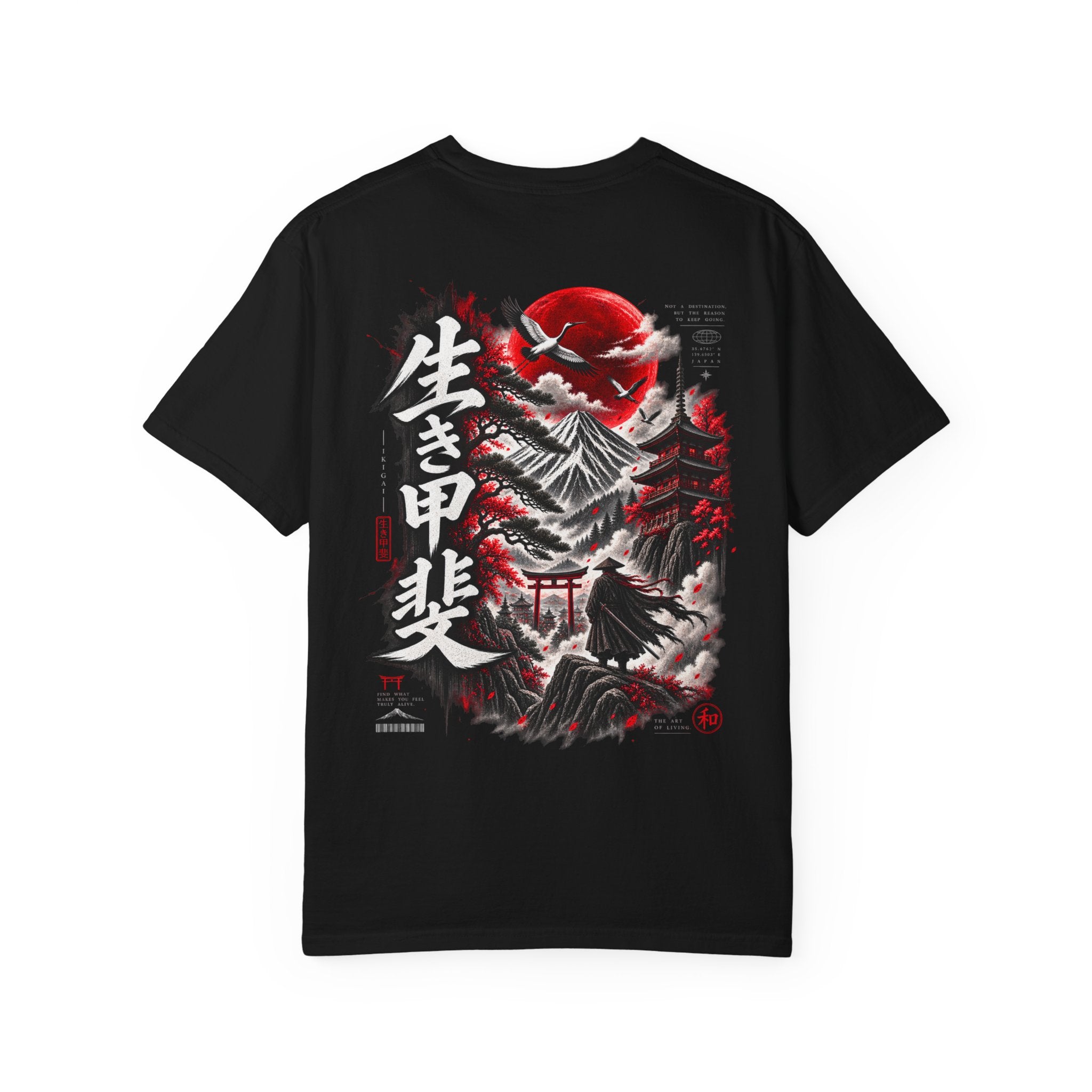 Japanese Ronin Graphic Tee - Lone Wanderer & Red Sun Vintage Streetwear