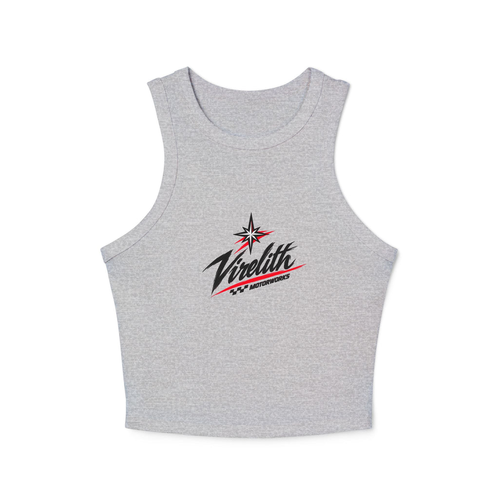 Racer Tank Top — Vintage Speed Virelith Graphic (Front Logo & Back Racing Car)