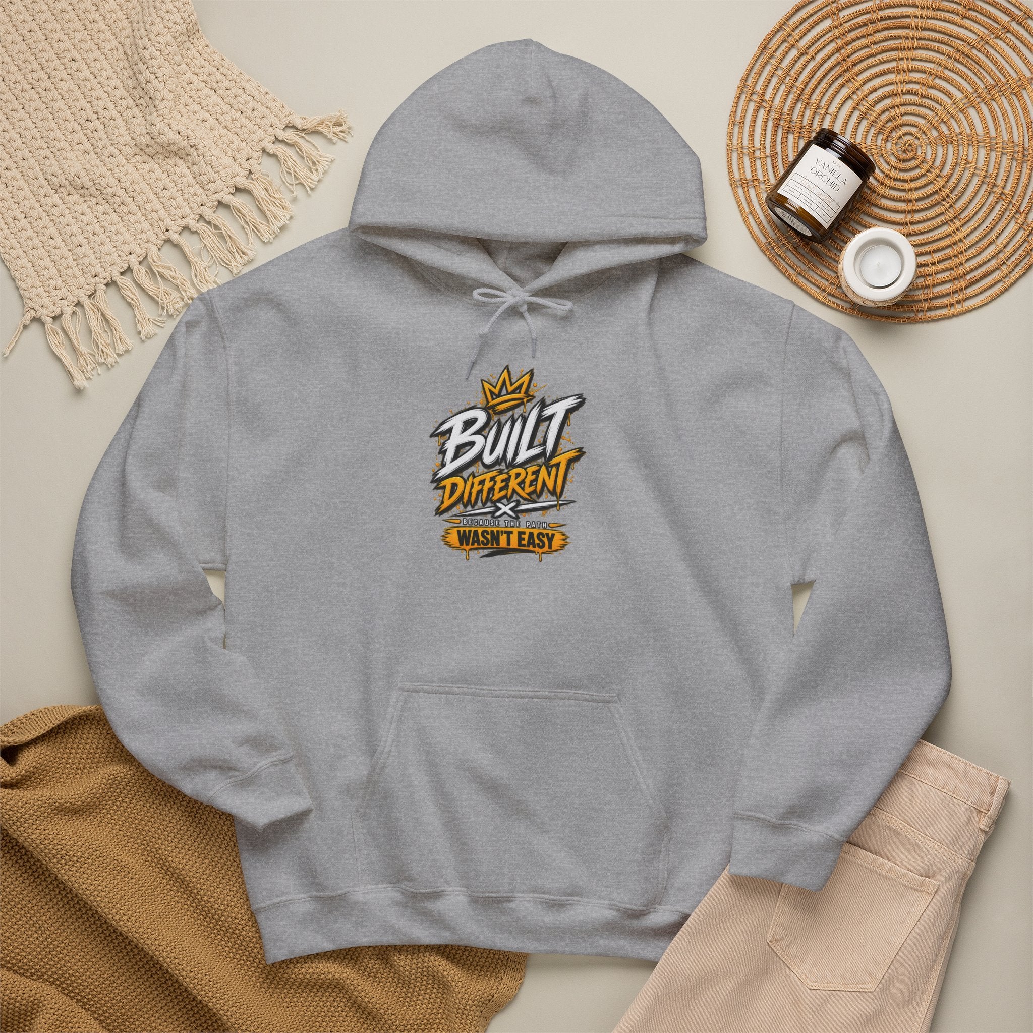 Built Different Hooded Sweatshirt — 'Built Different Wasn’t Easy' Graphic Hoodie