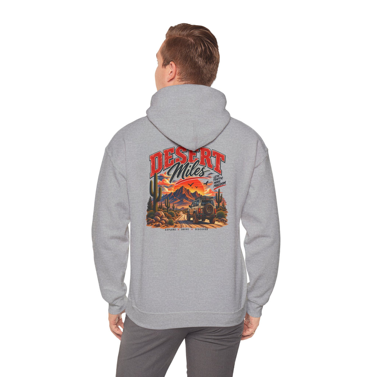 Desert Camp Graphic Hoodie – 'Desert' Sunset Cactus Pullover