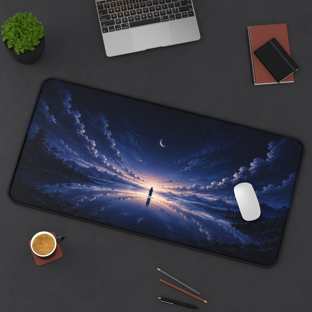 Mystic Moonlit Horizon Desk Mat — Night Sky Gaming & Office Mouse Pad