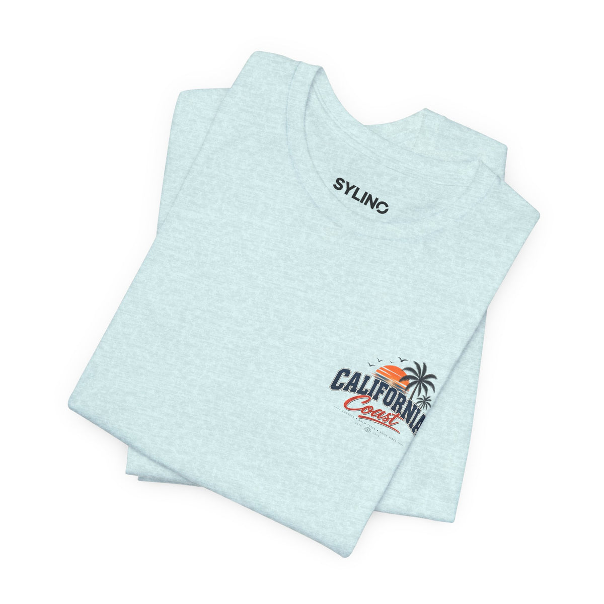 California Coast Pocket Tee — Retro Palm Surf Graphic