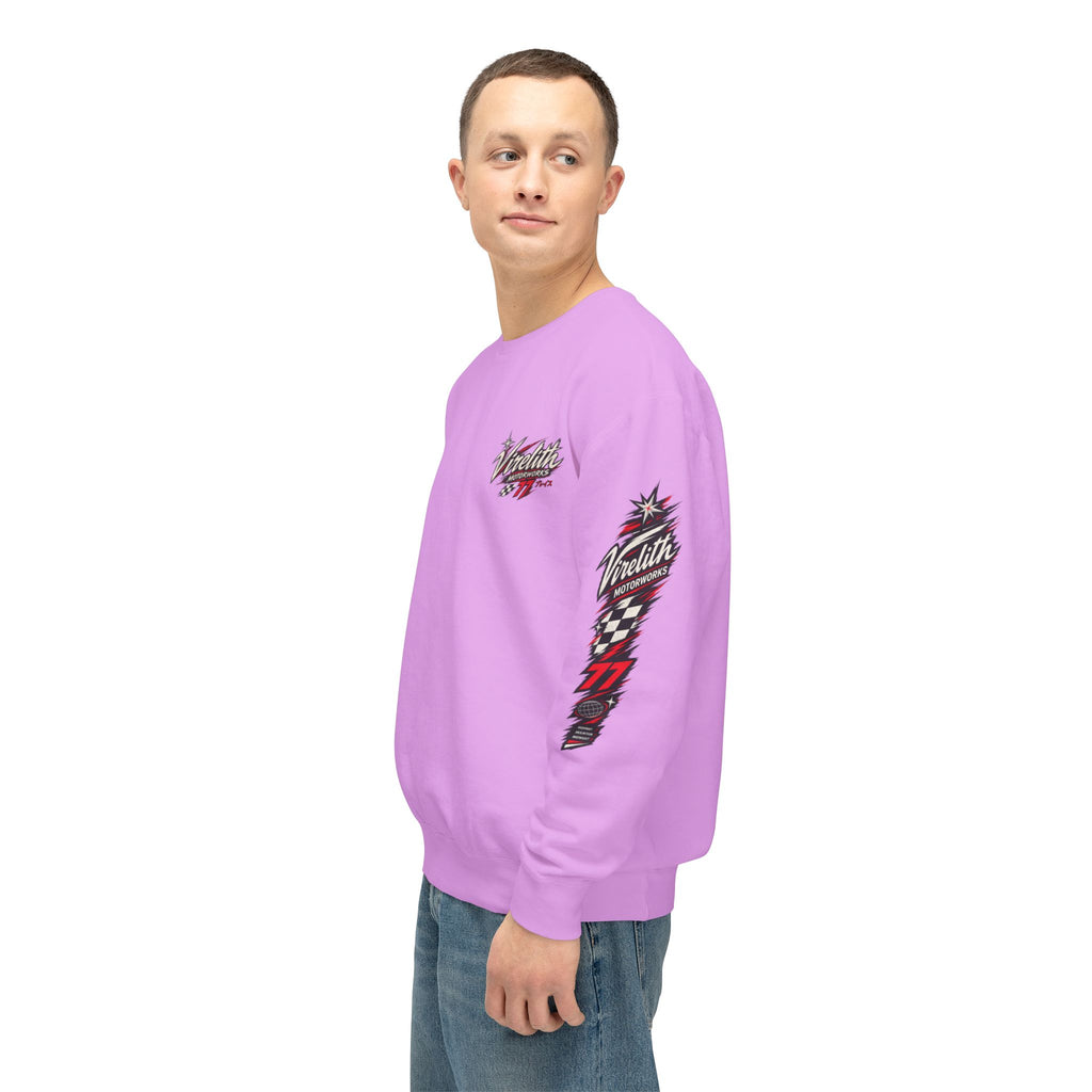 Motorworks Racing Crewneck Sweatshirt | Vintage Sleeve Graphic