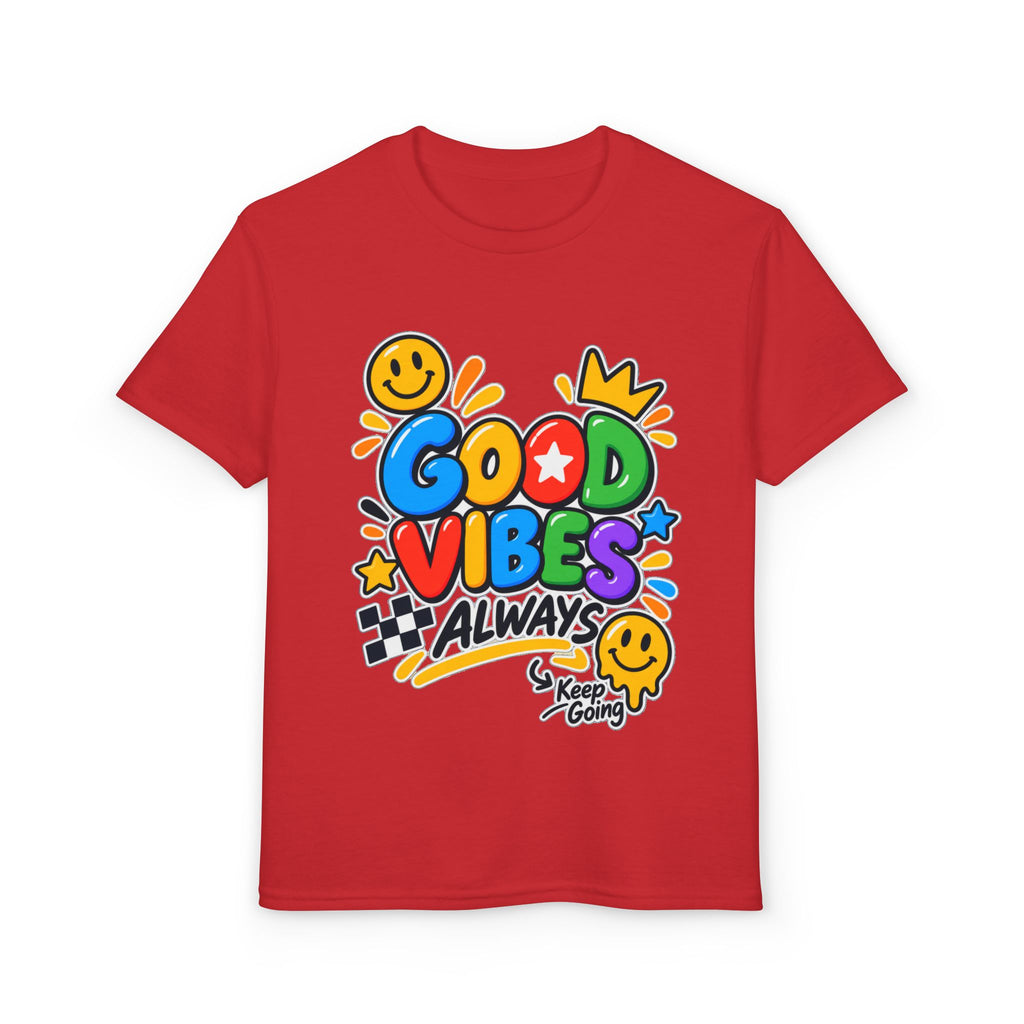 Youth T-Shirt — "Good Vibes Always" Colorful Positive Message Tee