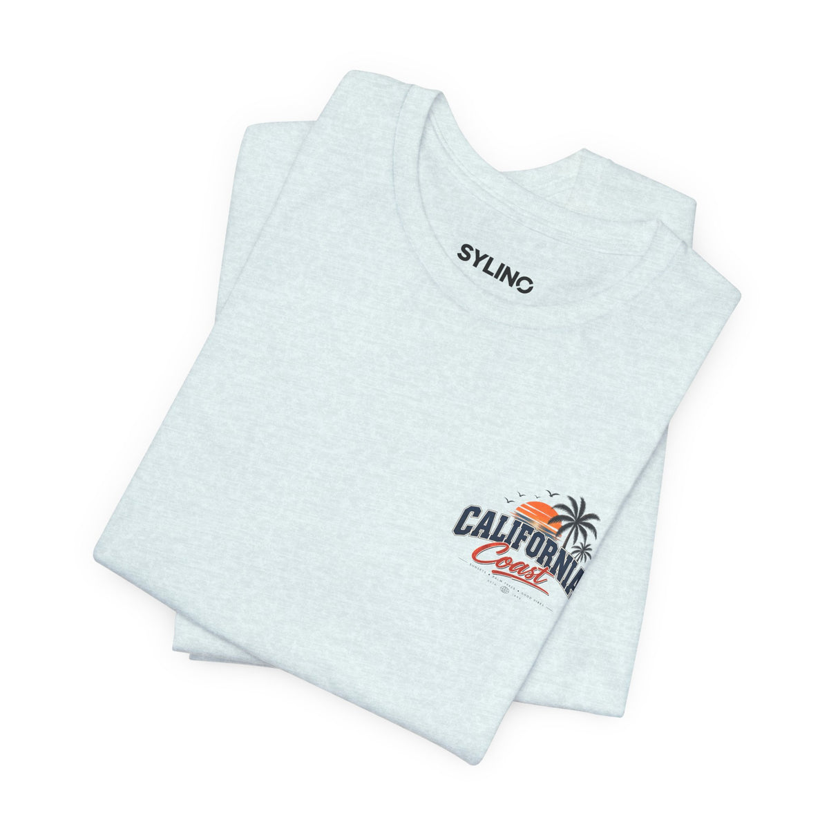 California Coast Pocket Tee — Retro Palm Surf Graphic