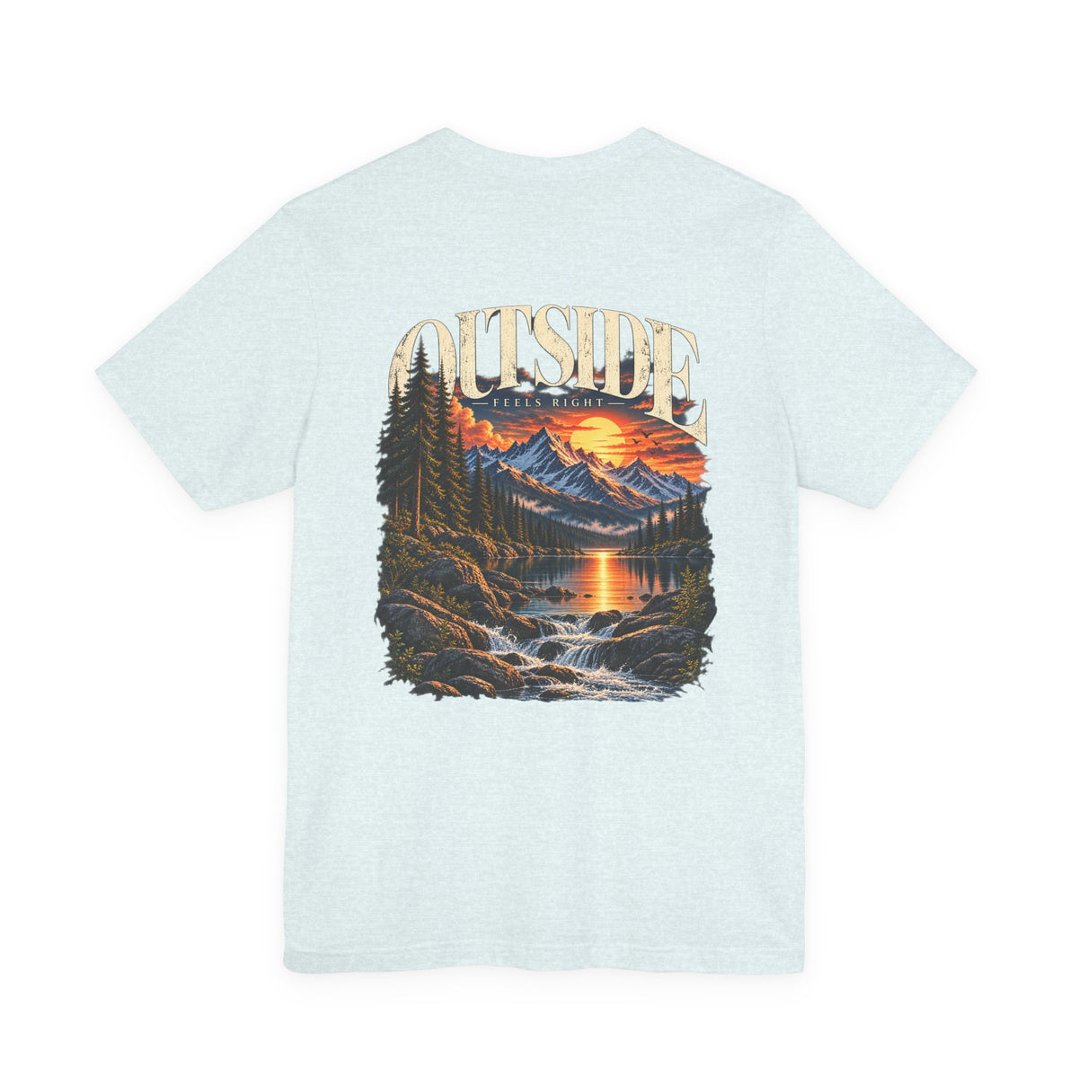 Outdoor Vibes Tee — Mountain Sunset Graphic T-Shirt