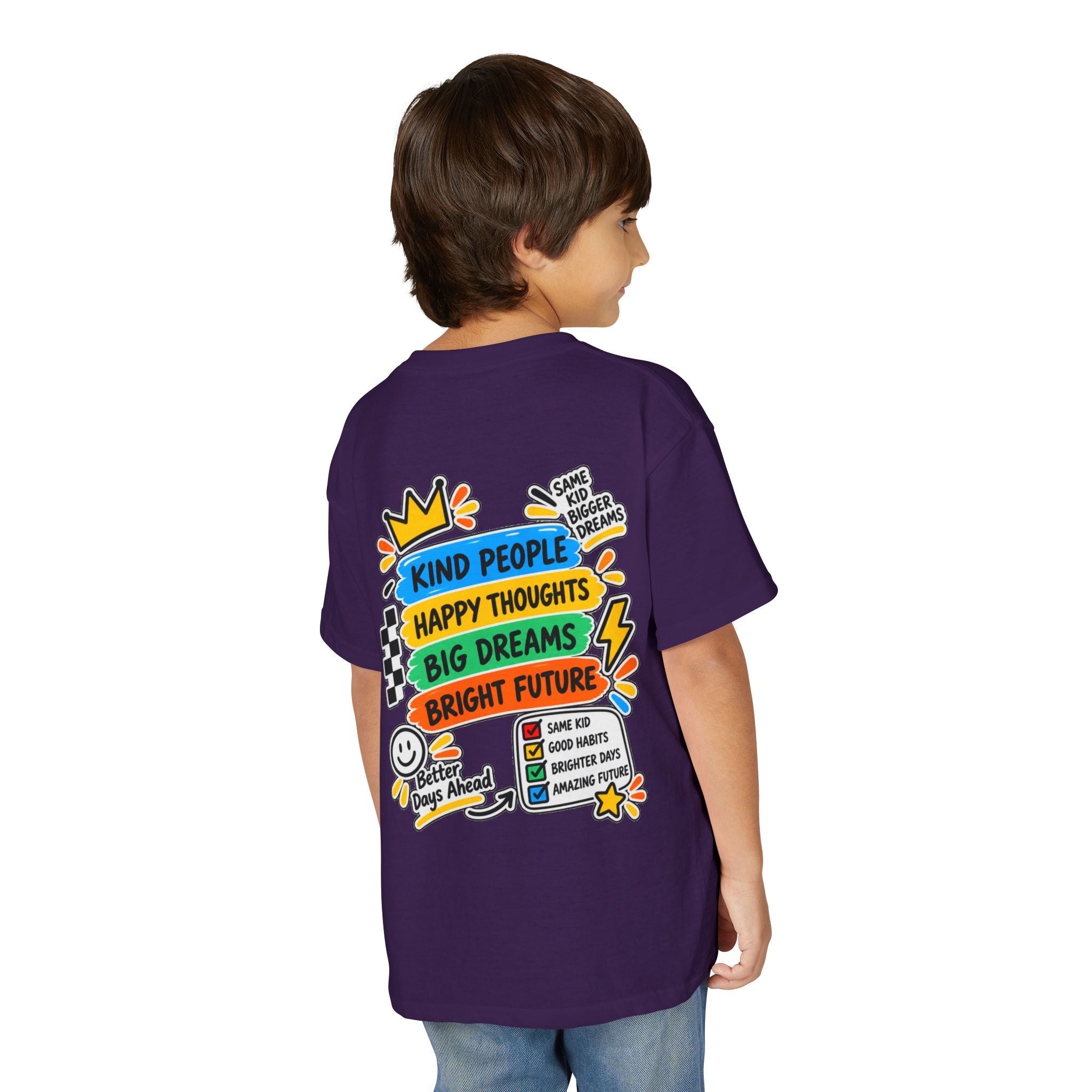 Youth T-Shirt — "Good Vibes Always" Colorful Positive Message Tee