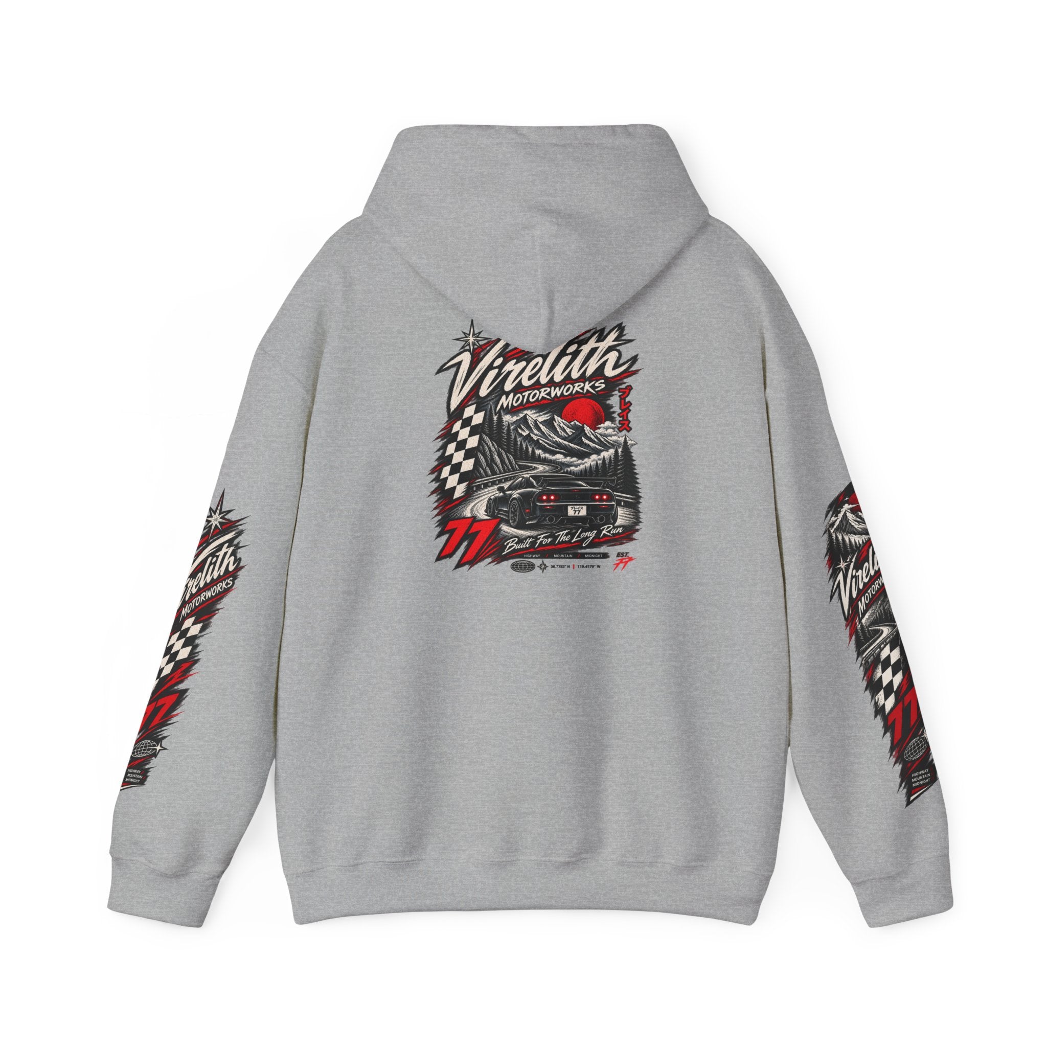 Virelith Motorsports Checkered Flag Hoodie | Racing Graphic Sweatshirt