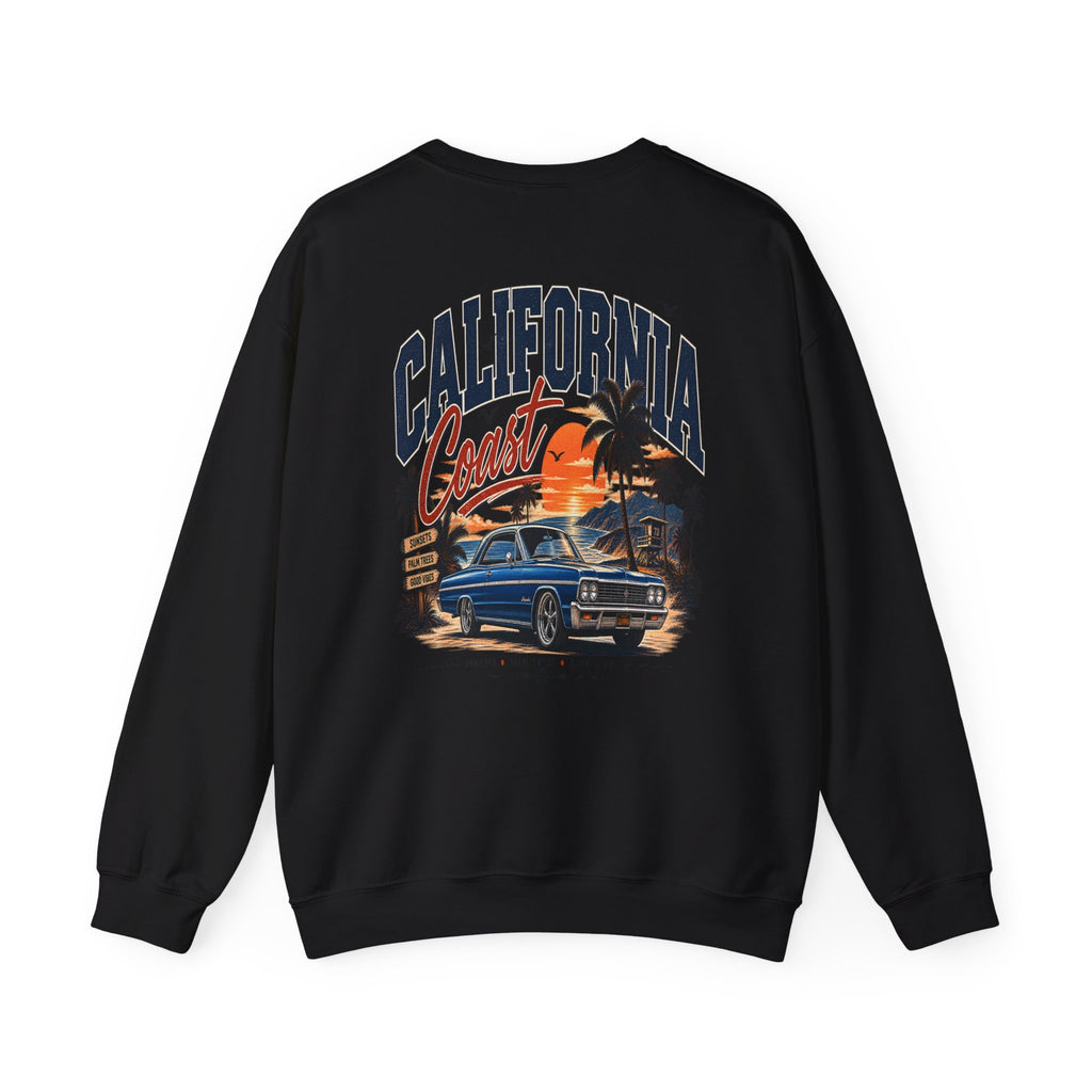 California Coast Crewneck Sweatshirt — Retro Palm Tree Graphic