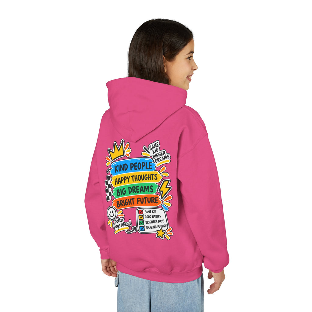 Youth Hoodie - "Good Vibes Always" Colorful Positive Graphic