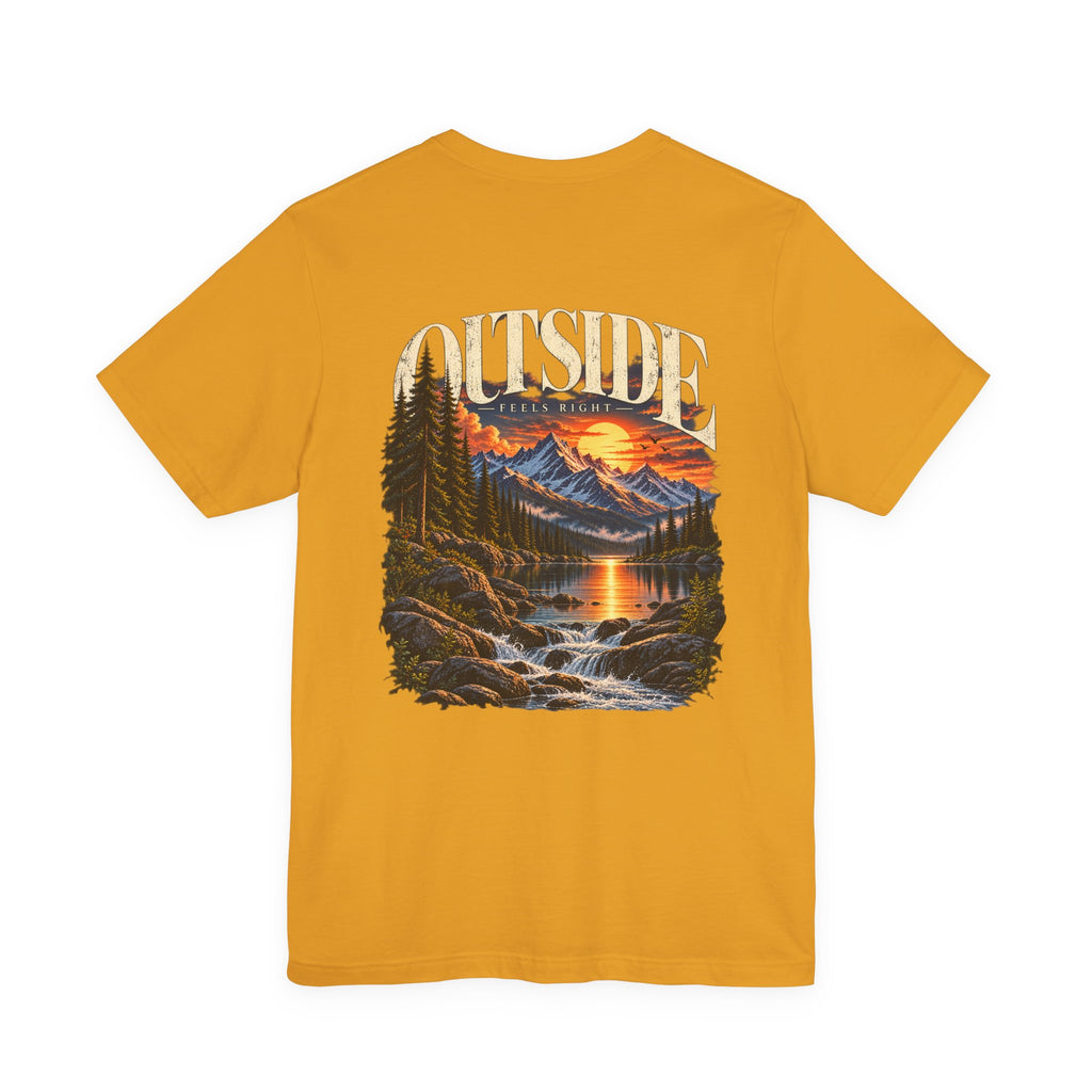 Outdoor Vibes Tee — Mountain Sunset Graphic T-Shirt