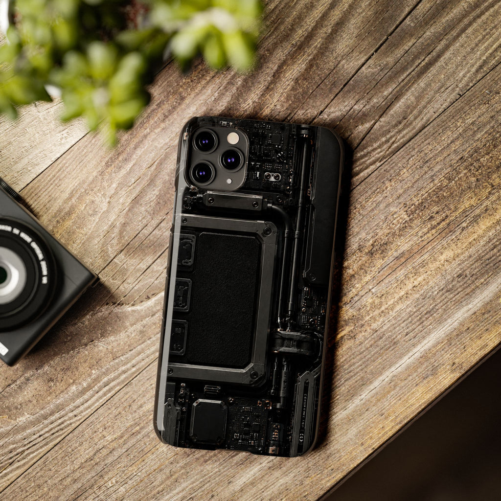 Slim Phone Case — Black Circuit Tech Design