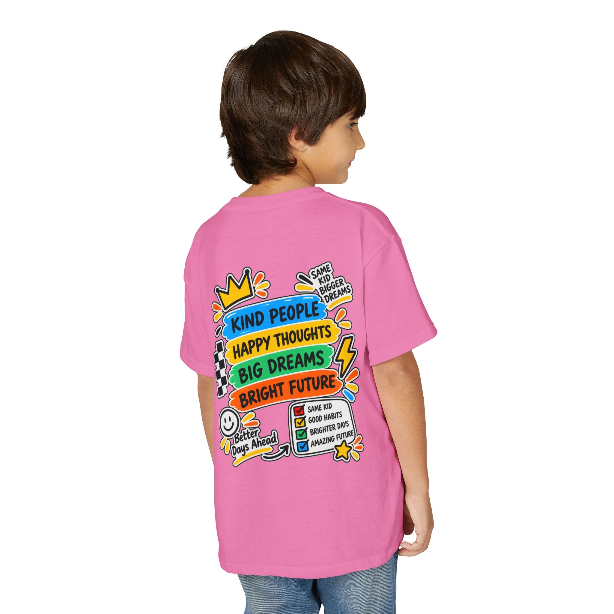 Youth T-Shirt — "Good Vibes Always" Colorful Positive Message Tee