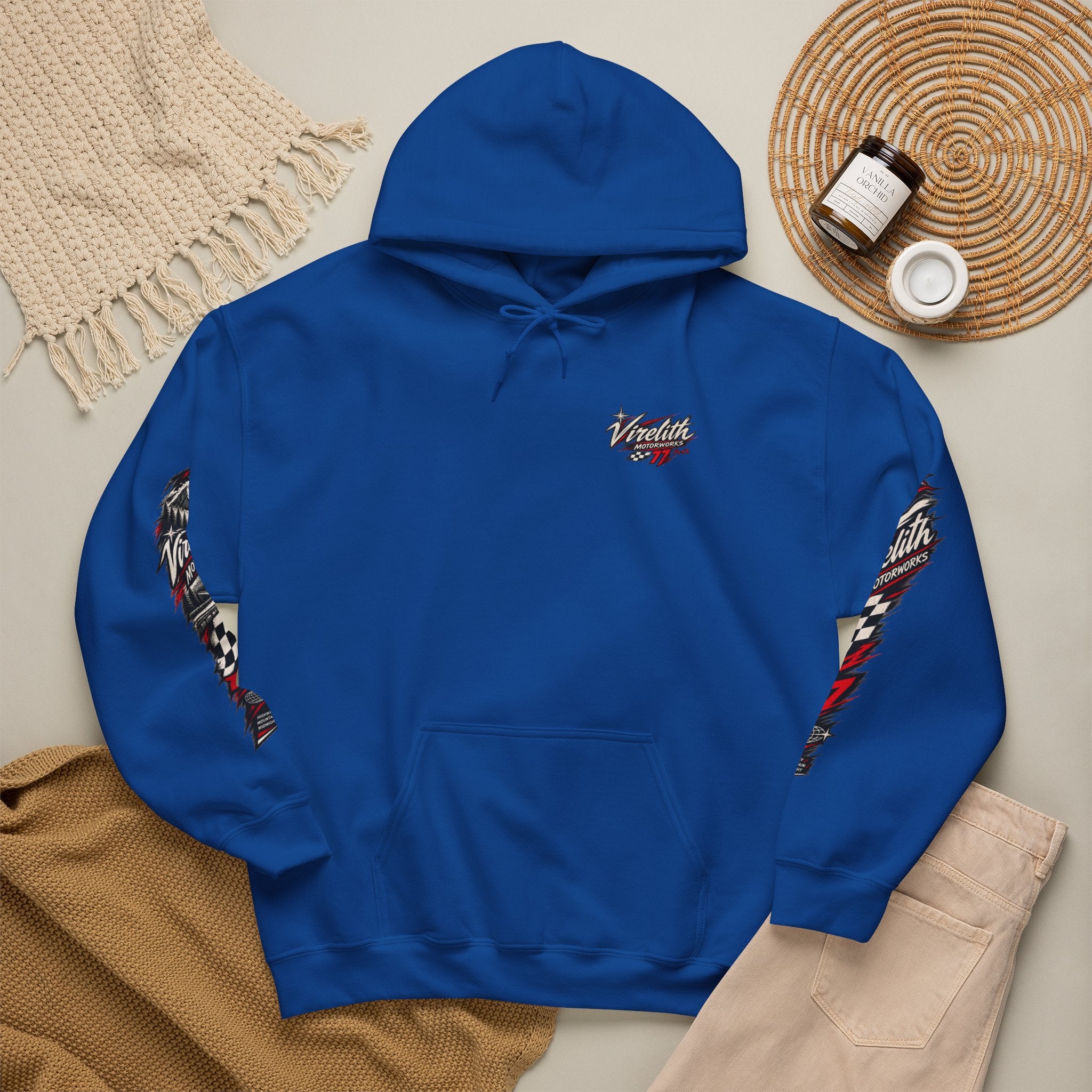 Virelith Motorsports Checkered Flag Hoodie | Racing Graphic Sweatshirt