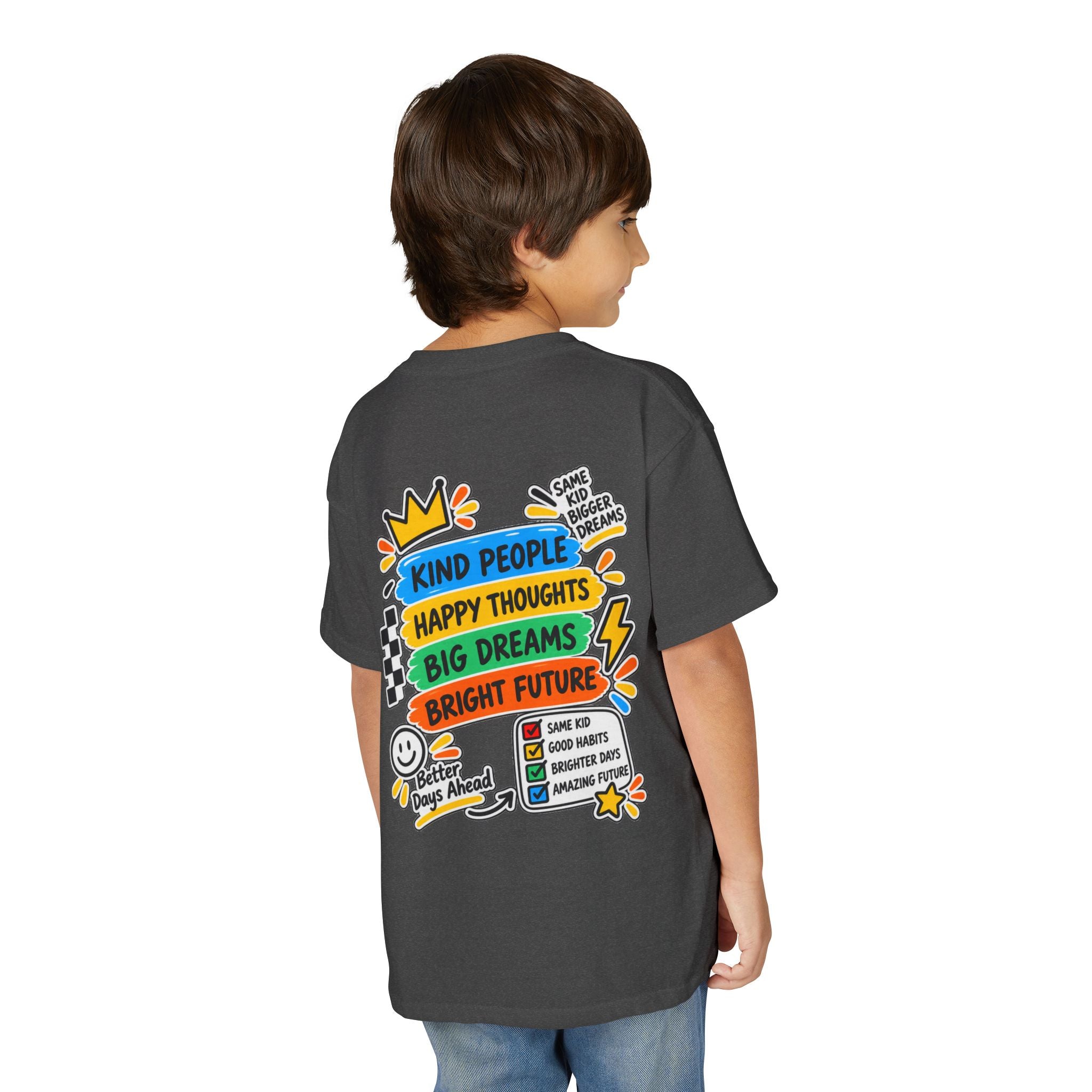 Youth T-Shirt — "Good Vibes Always" Colorful Positive Message Tee