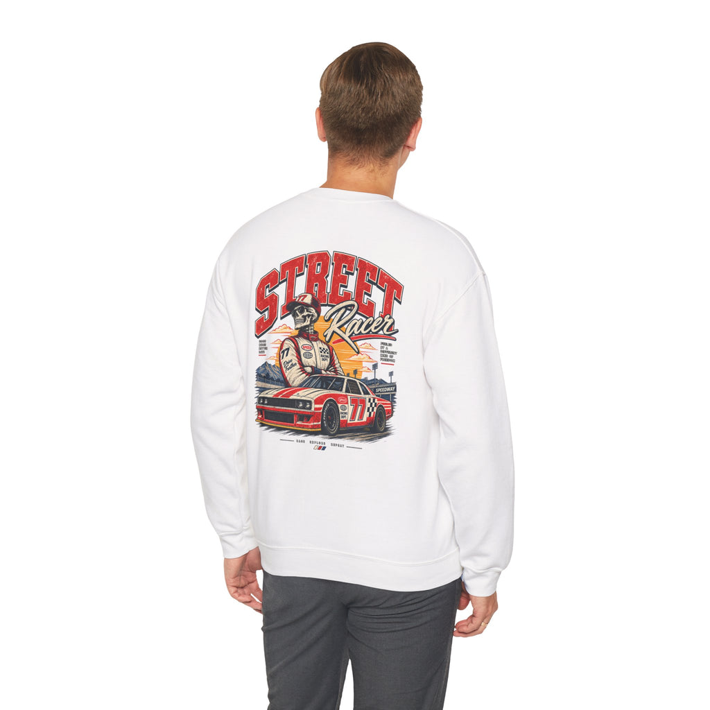 Street Racer Crewneck Sweatshirt — Vintage Car Racing Graphic